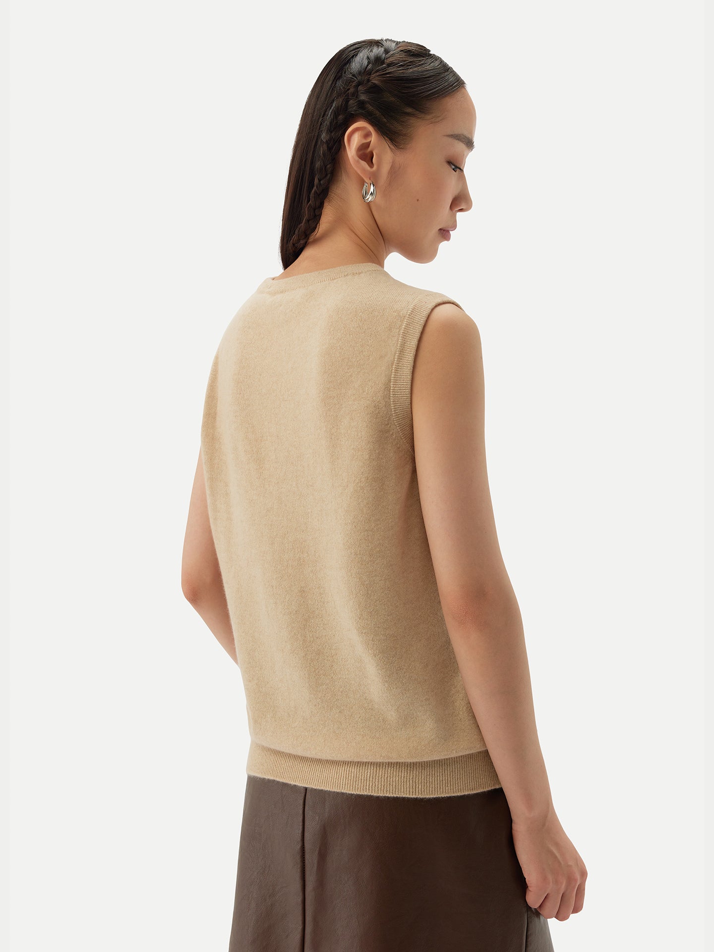 Essential Organic Colour Women's Cashmere Crewneck Vest