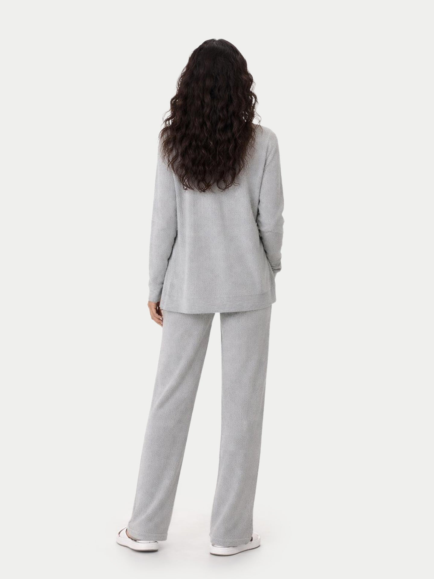 Ajour Knit Open-Front Cashmere Cardigan