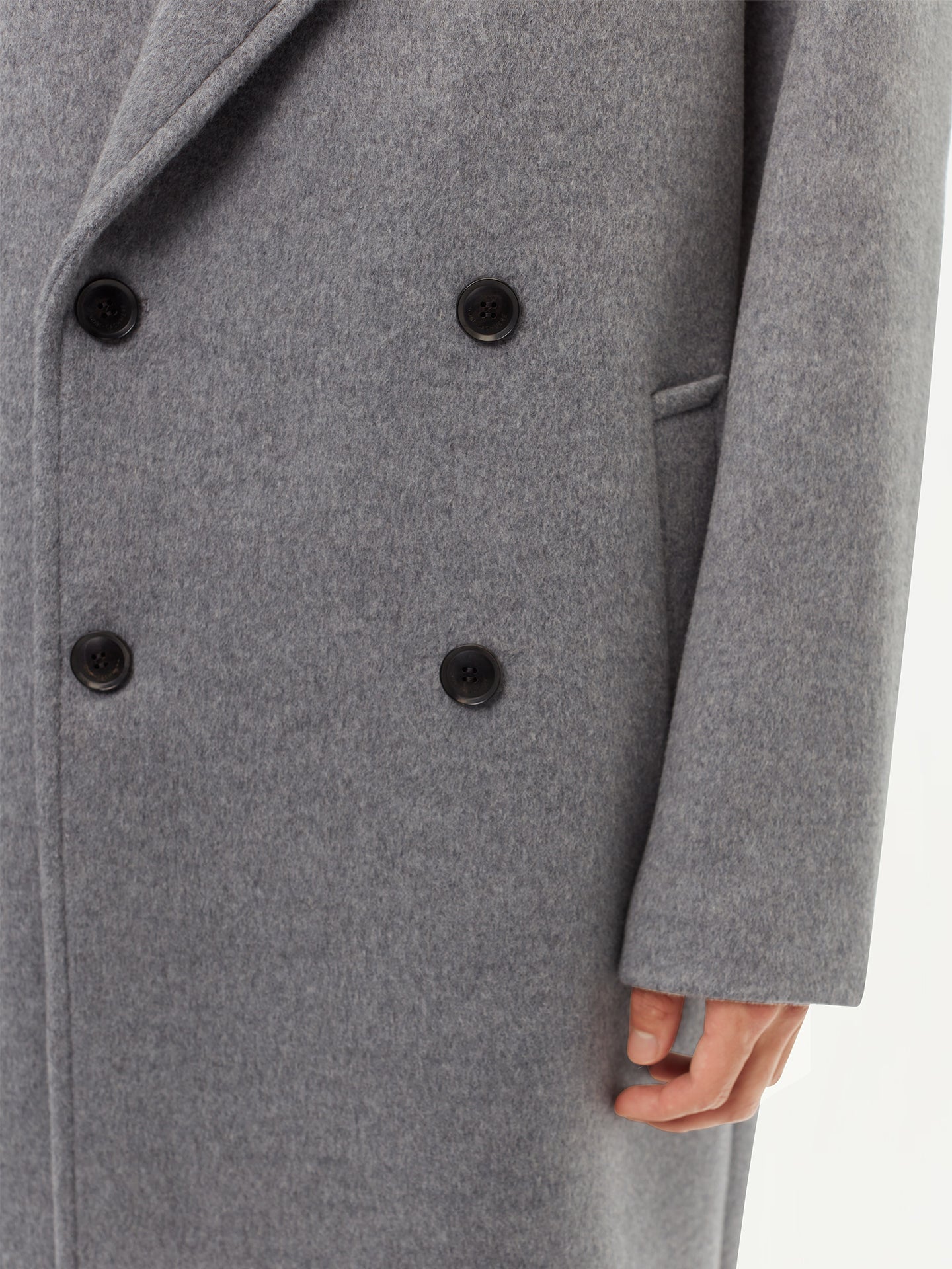 Double-Breasted Cashmere Coat for Men Dim Gray - Gobi Cashmere