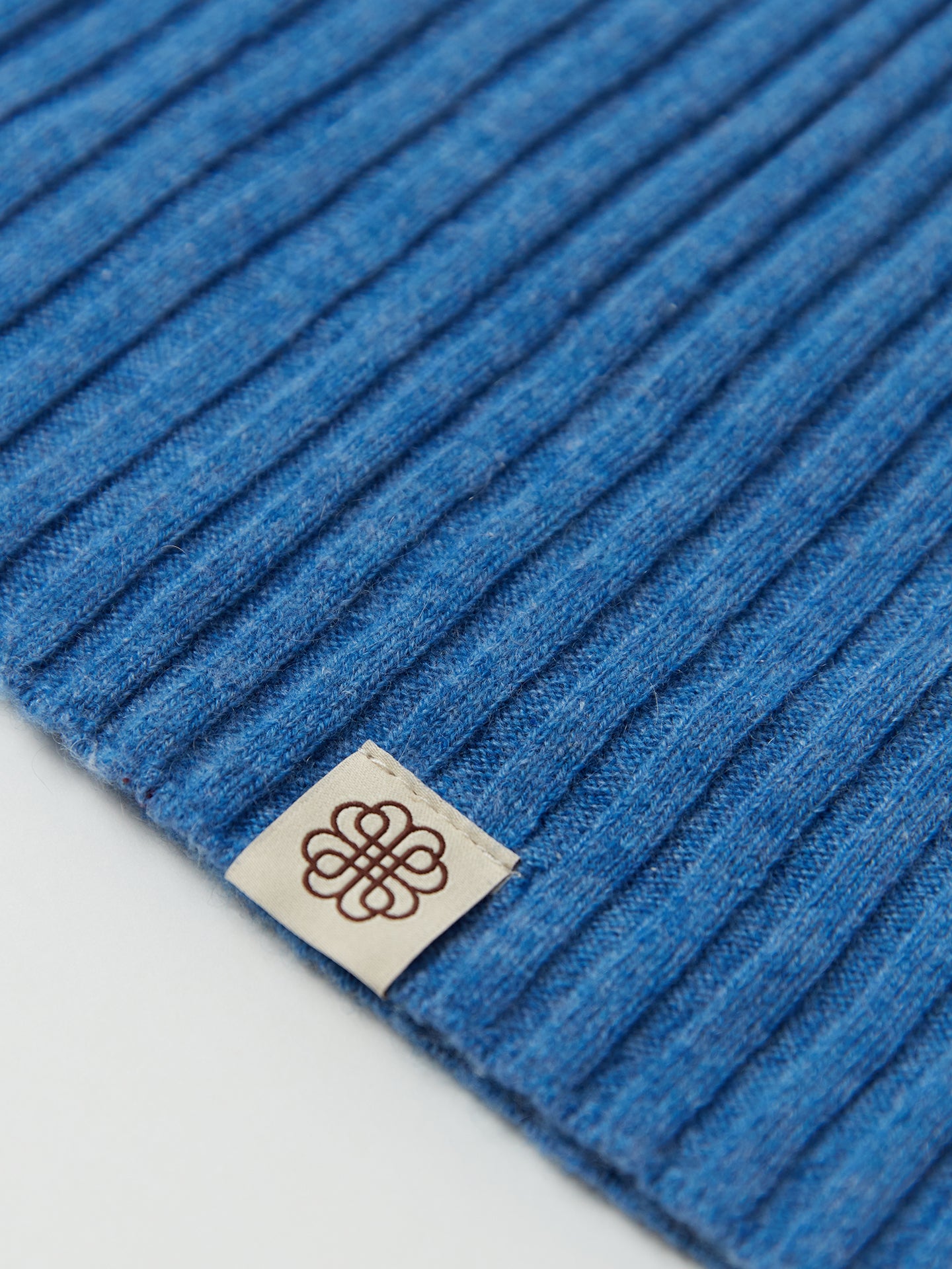 Unisex Cashmere Rib Knit Hat Blue - Gobi Cashmere