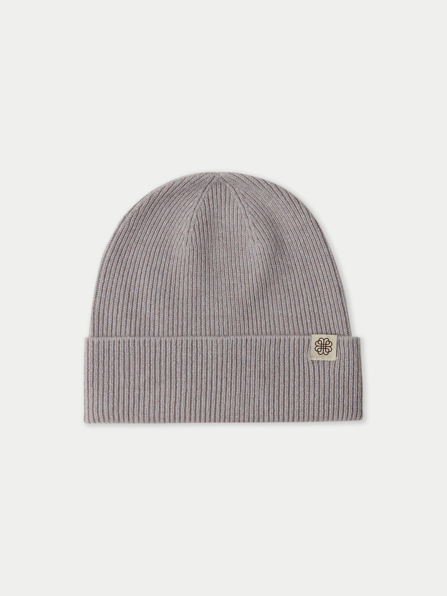 Unisex Cashmere Rib Knit Beanie Silver Cloud - GOBI Cashmere