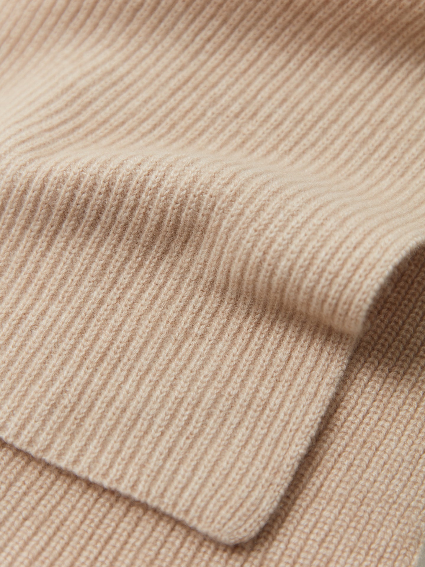 Unisex Organic Cashmere Fisherman Knit Scarf Beige - Gobi Cashmere