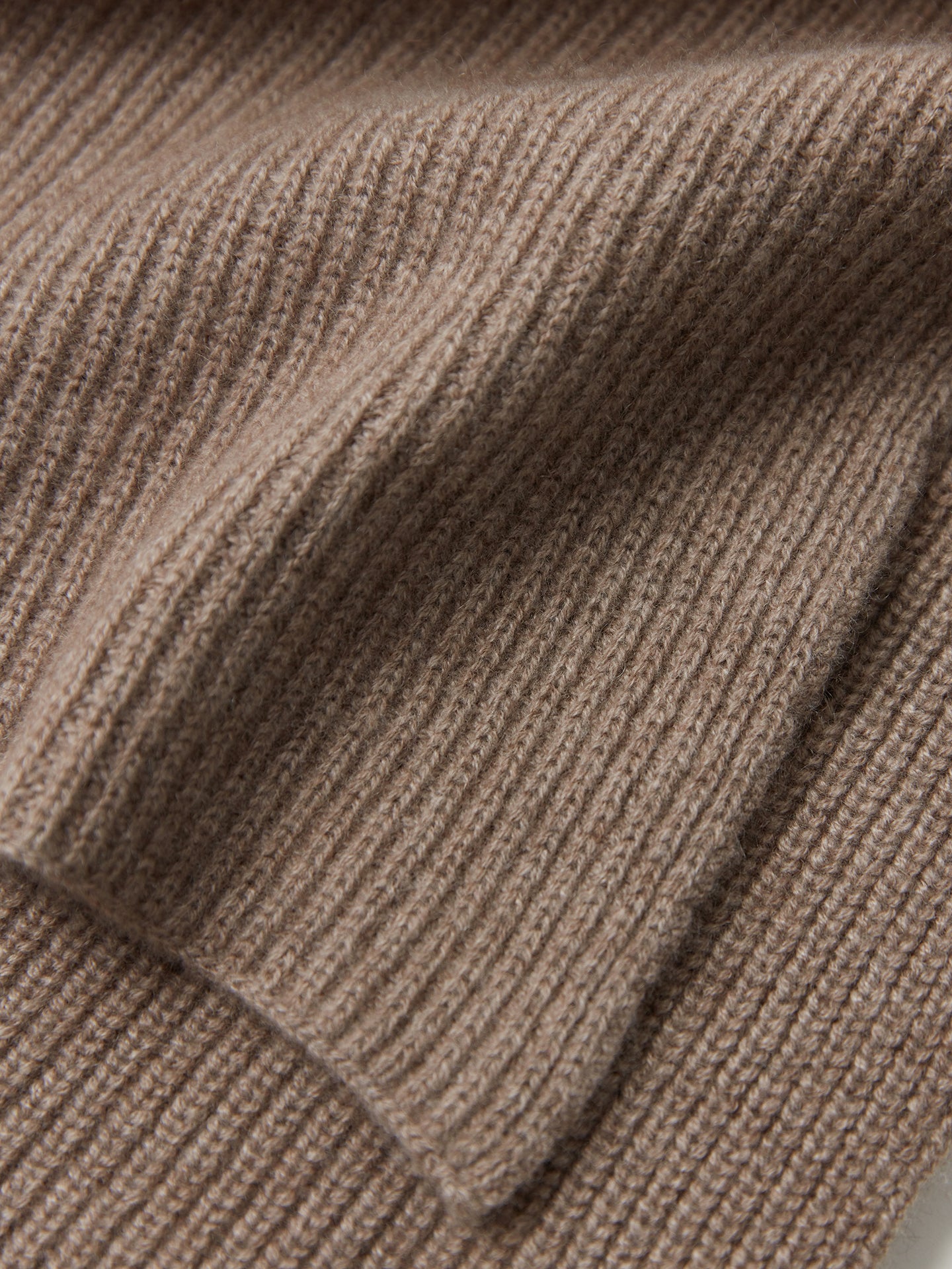 Unisex Organic Cashmere Fisherman Knit Scarf Taupe - Gobi Cashmere