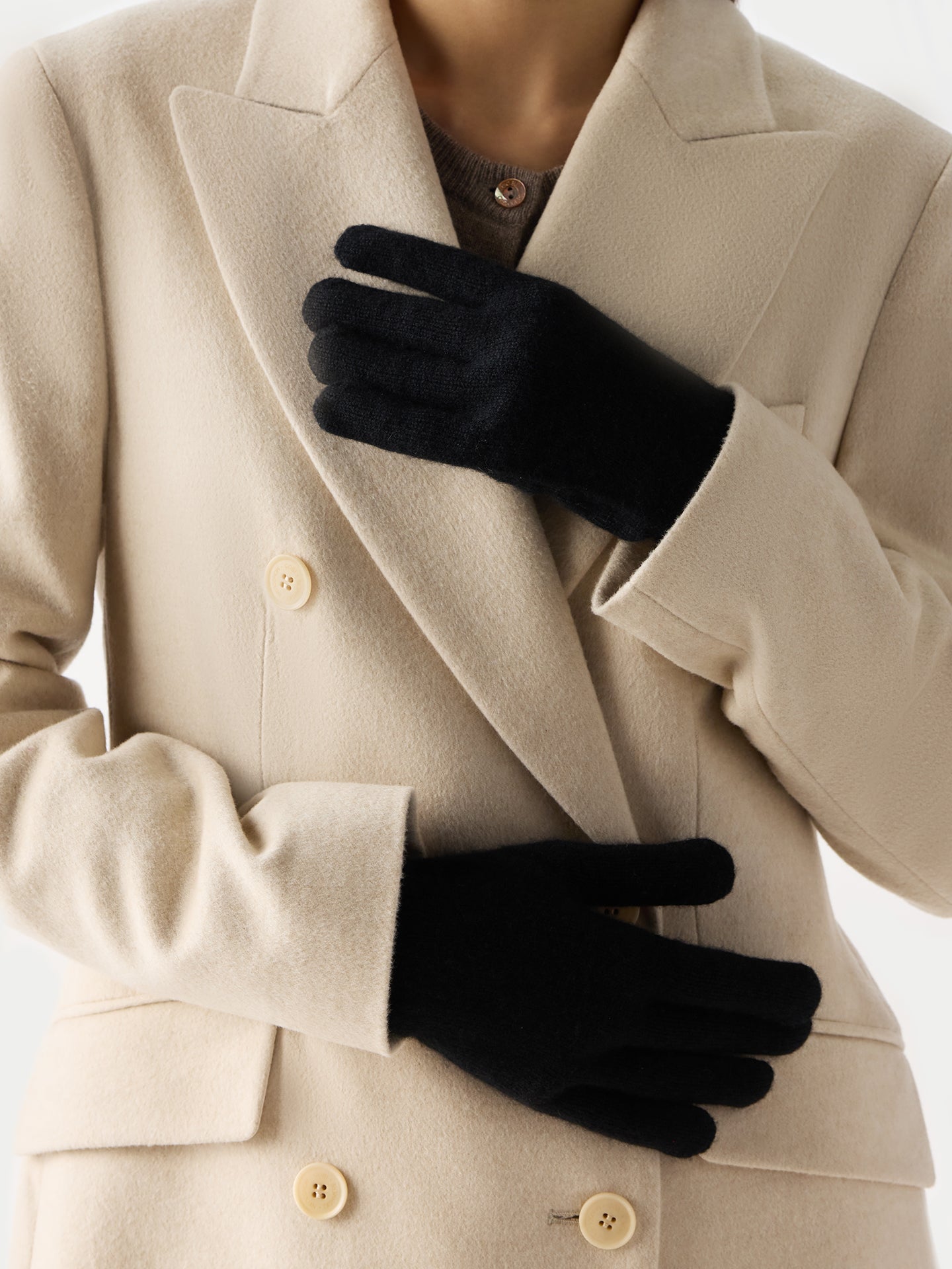 Essential Knit Cashmere Gloves Black - Gobi Cashmere