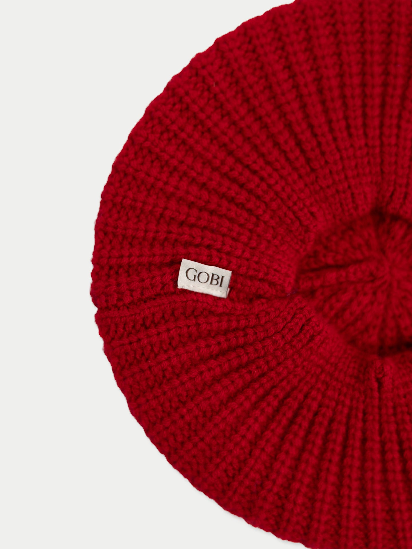 Textured Knit Beret Chili Pepper - Gobi Cashmere