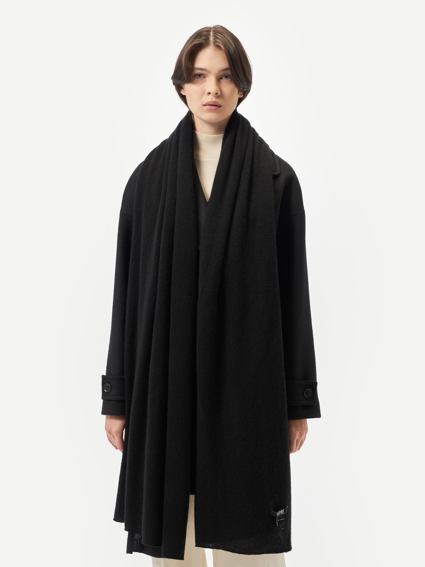Lightweight Cashmere Shawl Black - Gobi Cashmere