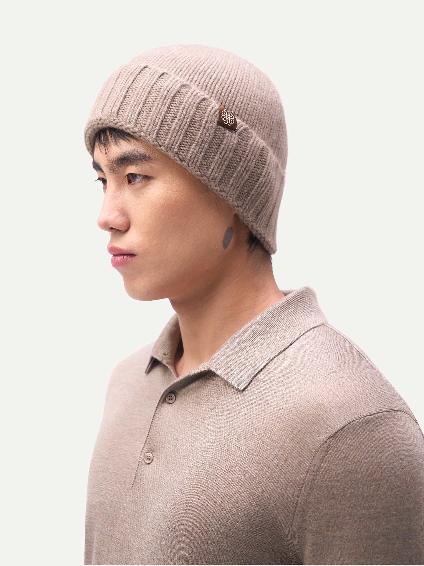 Organic Colour Unisex Beanie Taupe - Gobi Cashmere