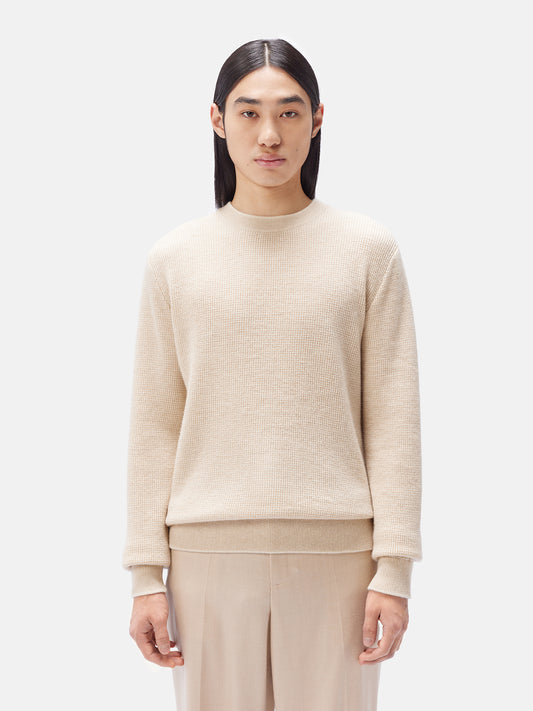 Men's Organic Cashmere Crewneck Sweater Off White - Gobi Cashmere