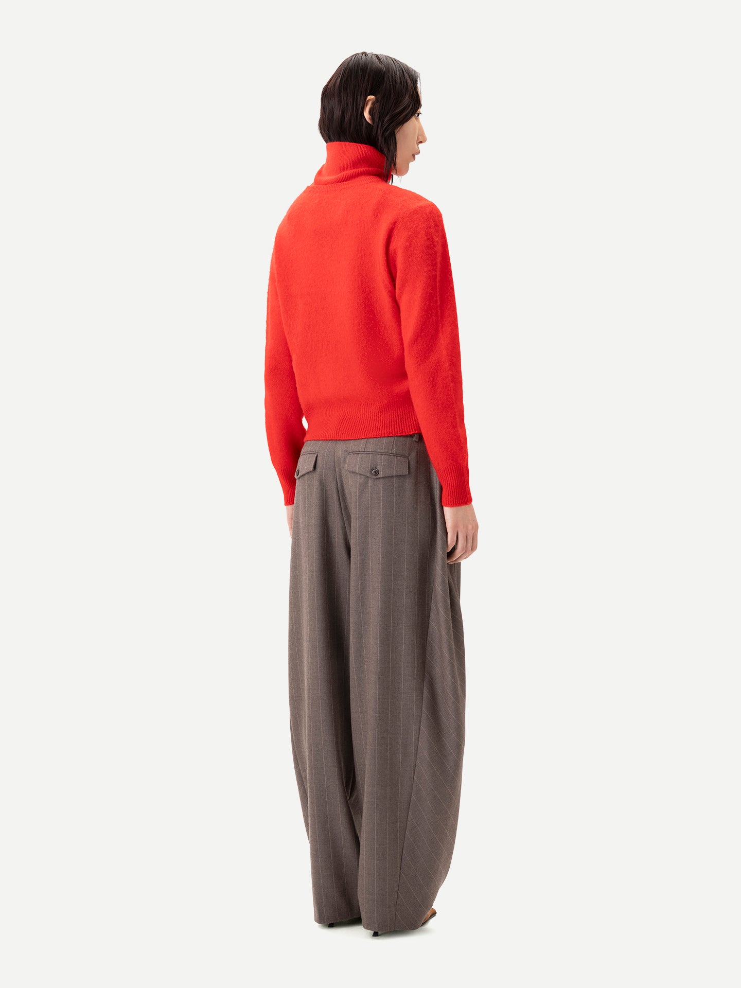 Barrel-Leg Cashmere Pants
