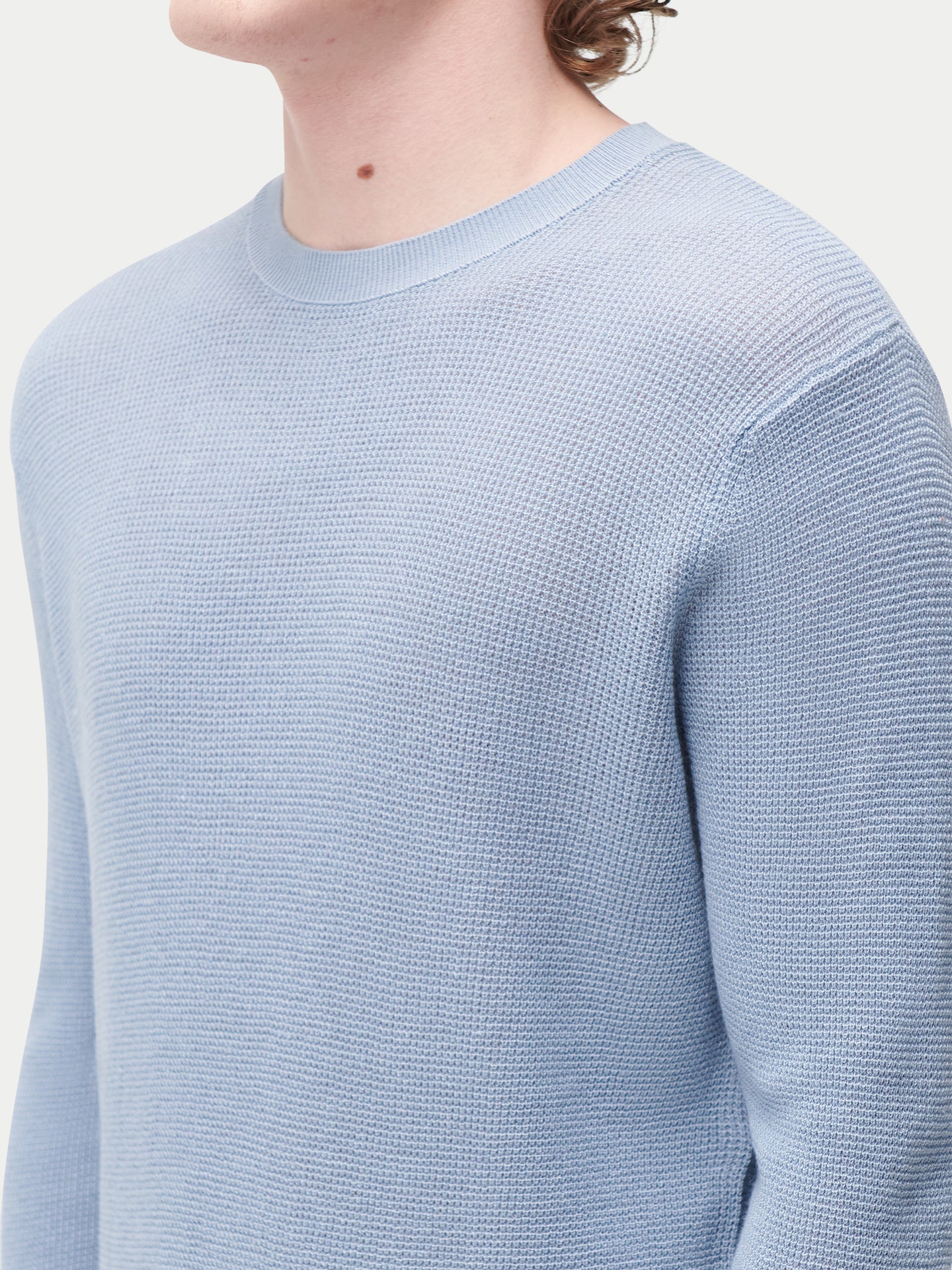 Men's Cashmere Silk Lightweight Sweater Celestial Blue | GOBI Cashmere