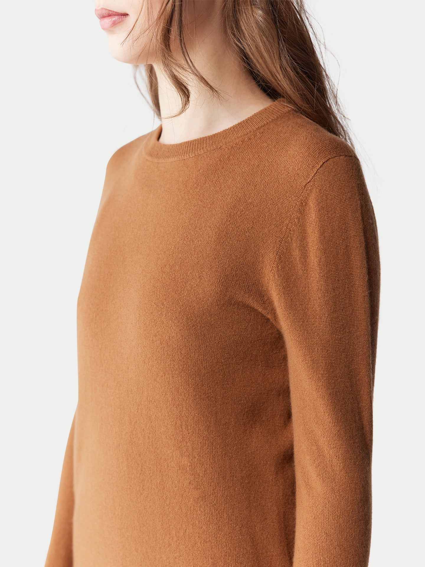 Women's Cashmere Essential Crew Neck Sweater Chipmunk - Gobi Cashmere
