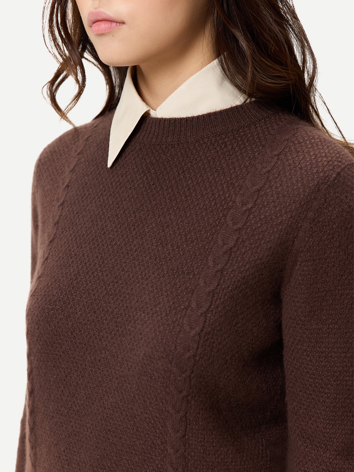 Cropped Crewneck Cashmere Sweater
