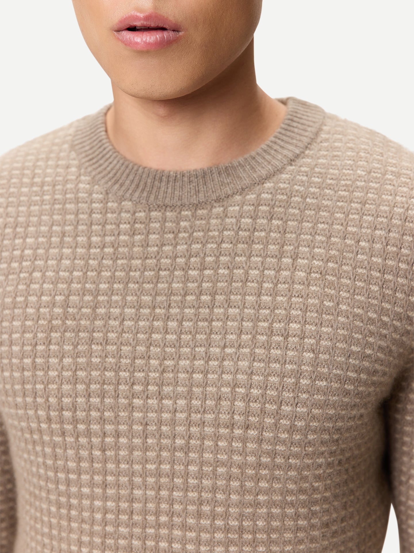 Men's Organic Colour Cashmere Waffle Knit Sweater