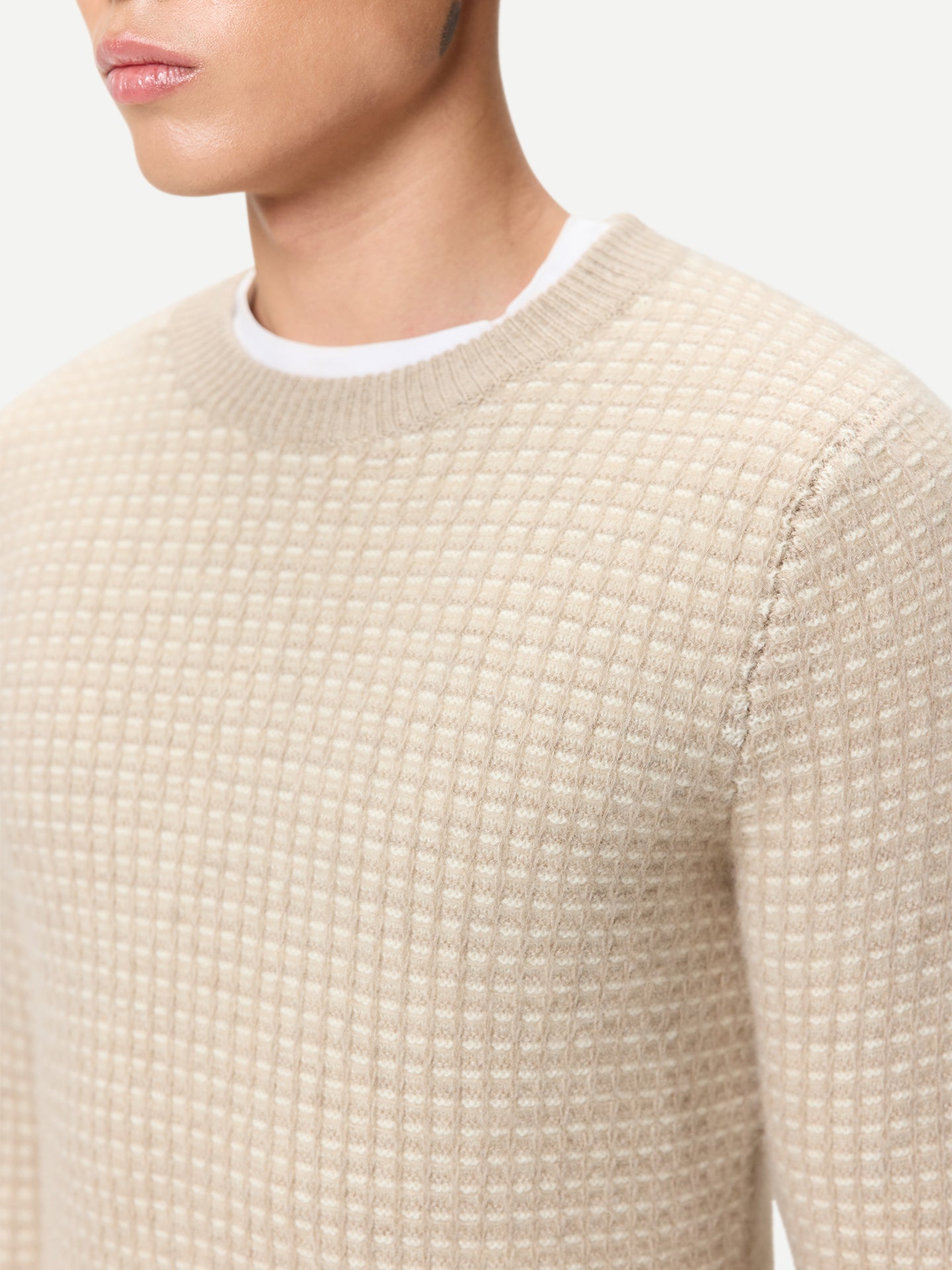 Men's Organic Colour Cashmere Waffle Knit Sweater
