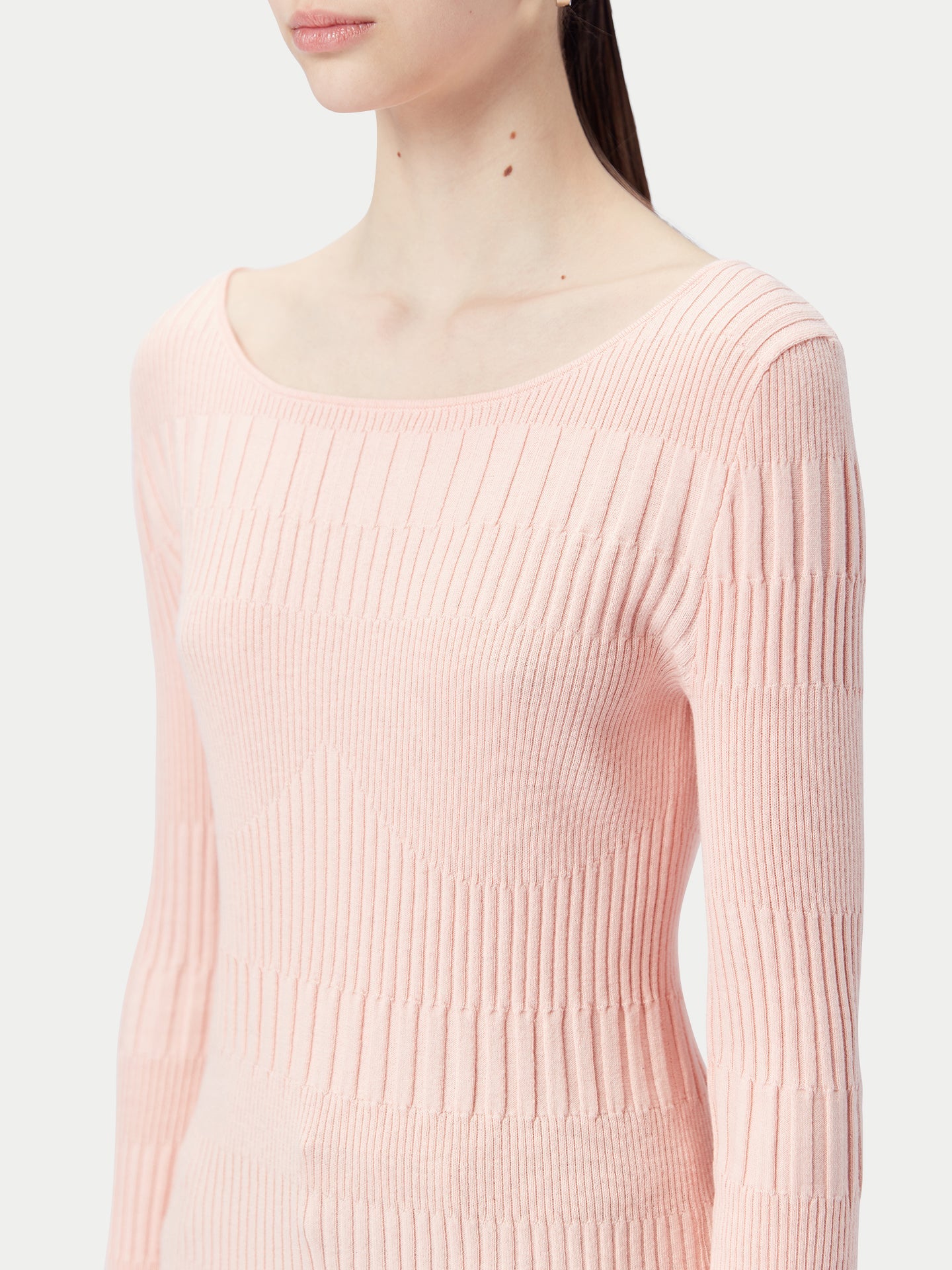Women's Ribbed Cotton Silk Cashmere Blend Sweater Primrose Pink - Gobi Cashmere
