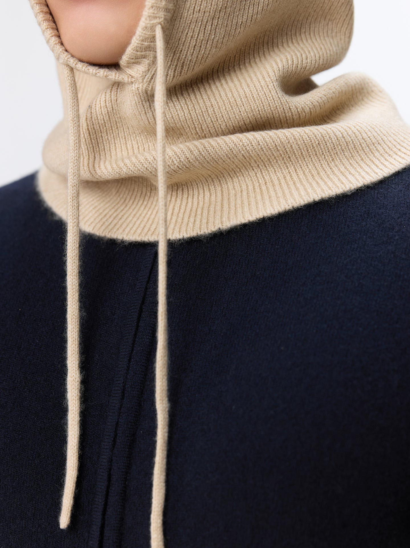 Organic Colour Essential Cashmere Balaclava Beige - Gobi Cashmere