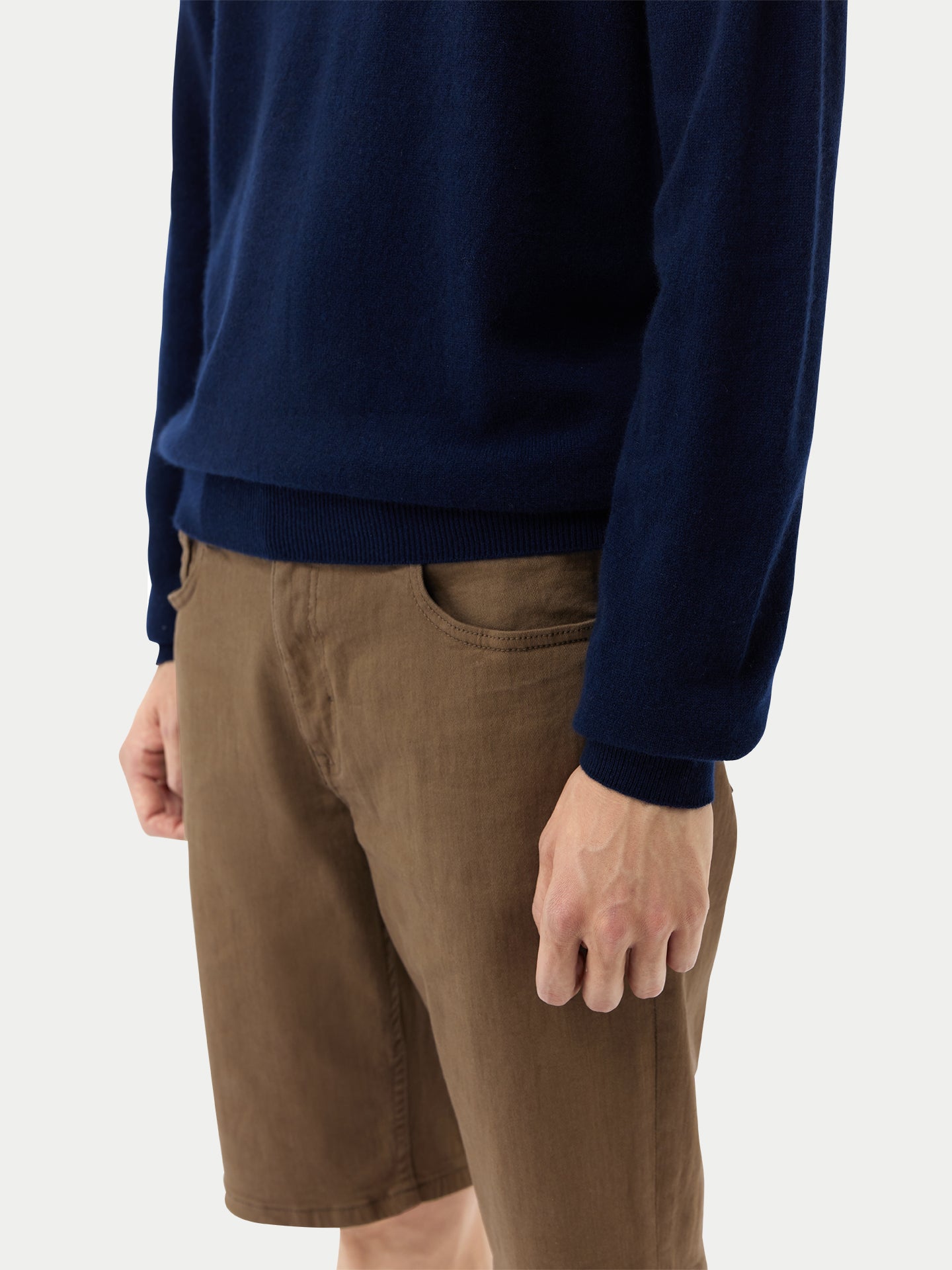 Men's Cashmere Mock Neck Sweater Navy - Gobi Cashmere