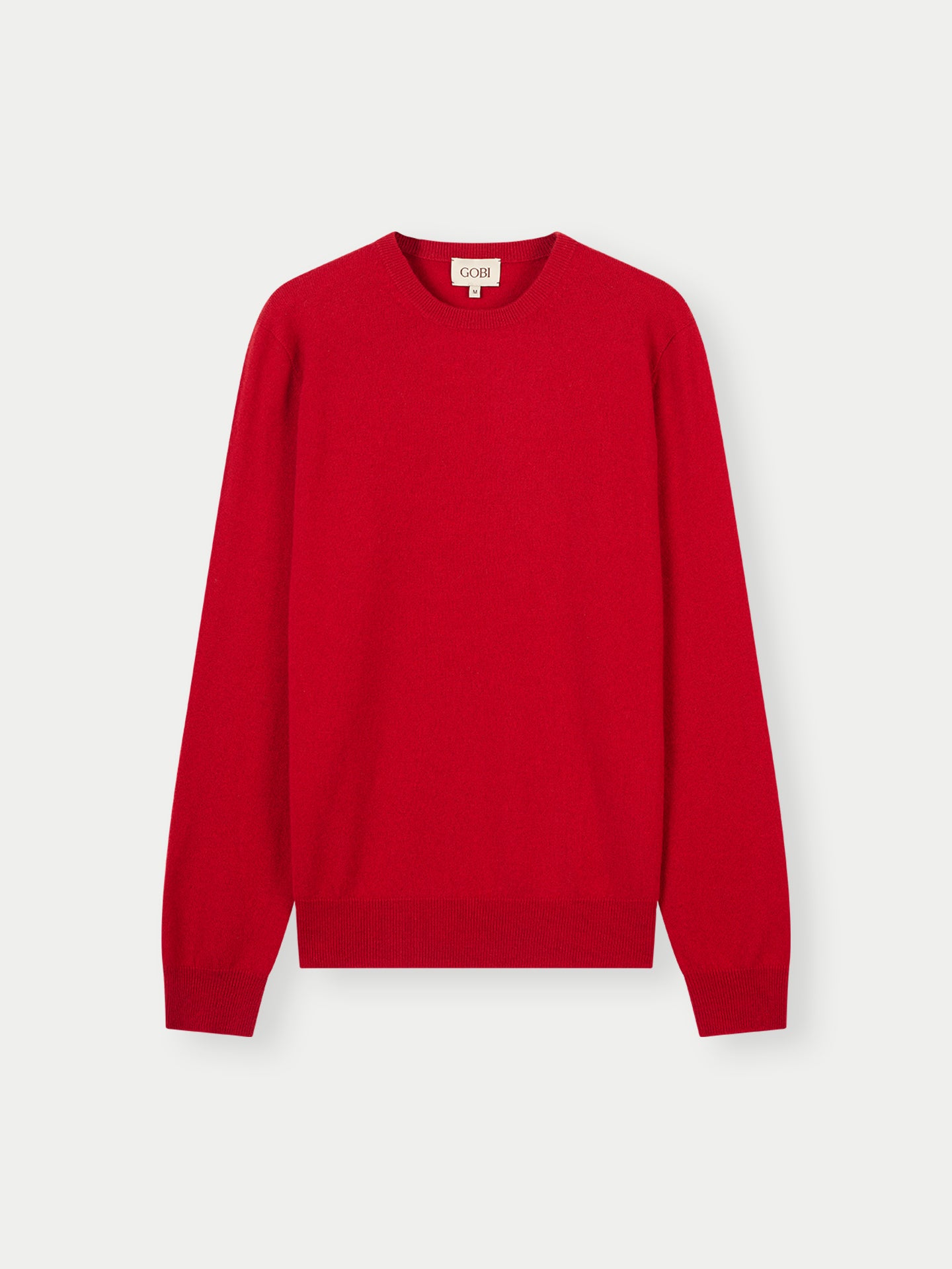 Men's Cashmere Essential Crew Neck Sweater Haute Red - Gobi Cashmere