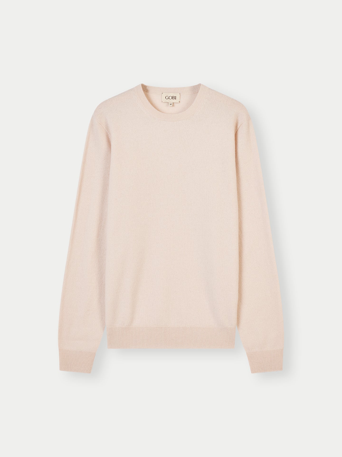 Men's Cashmere Essential Crew Neck Sweater Ivory White - Gobi Cashmere