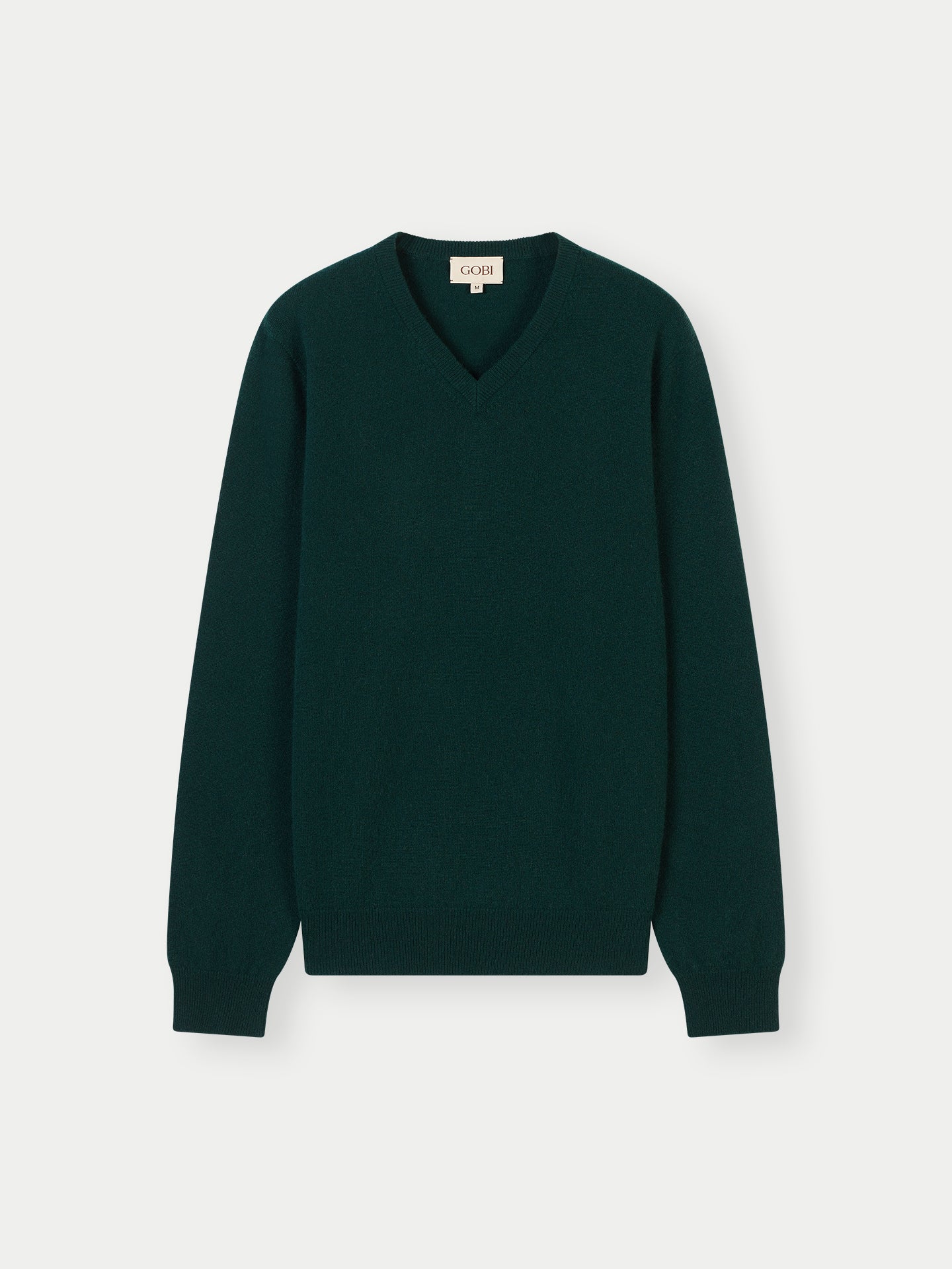 Men's Cashmere Essential V-Neck Sweater Dark Green - Gobi Cashmere