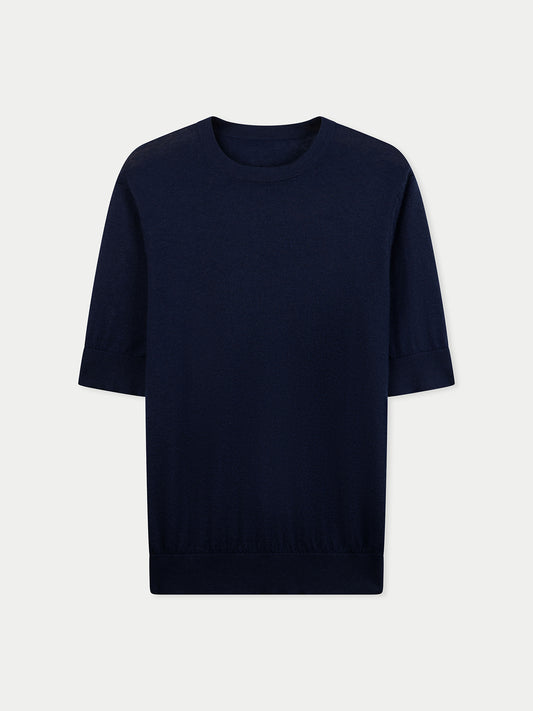 T-shirt en soie et cachemire