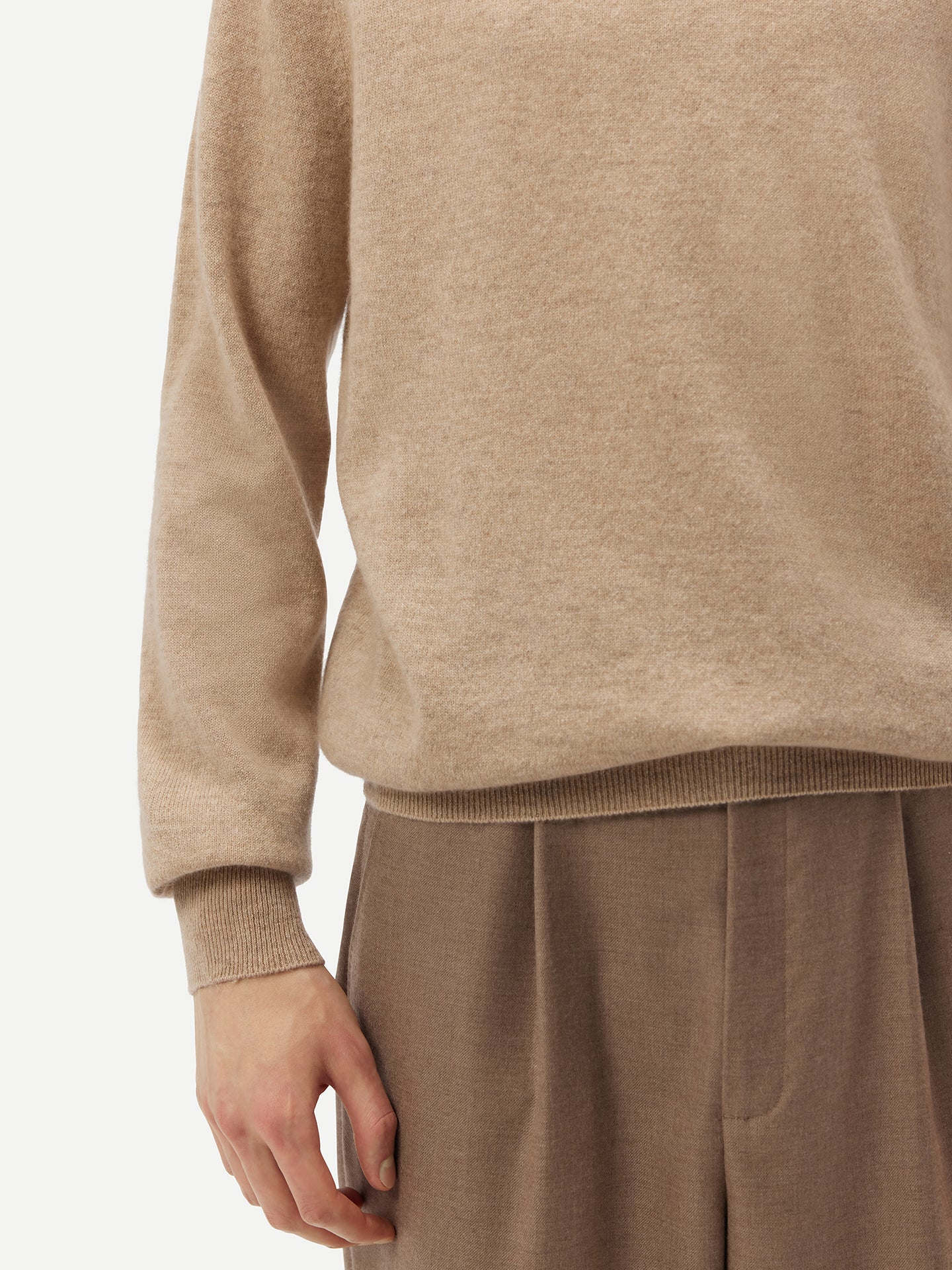 Men's Cashmere Mock Neck Sweater Warm Grey - Gobi Cashmere