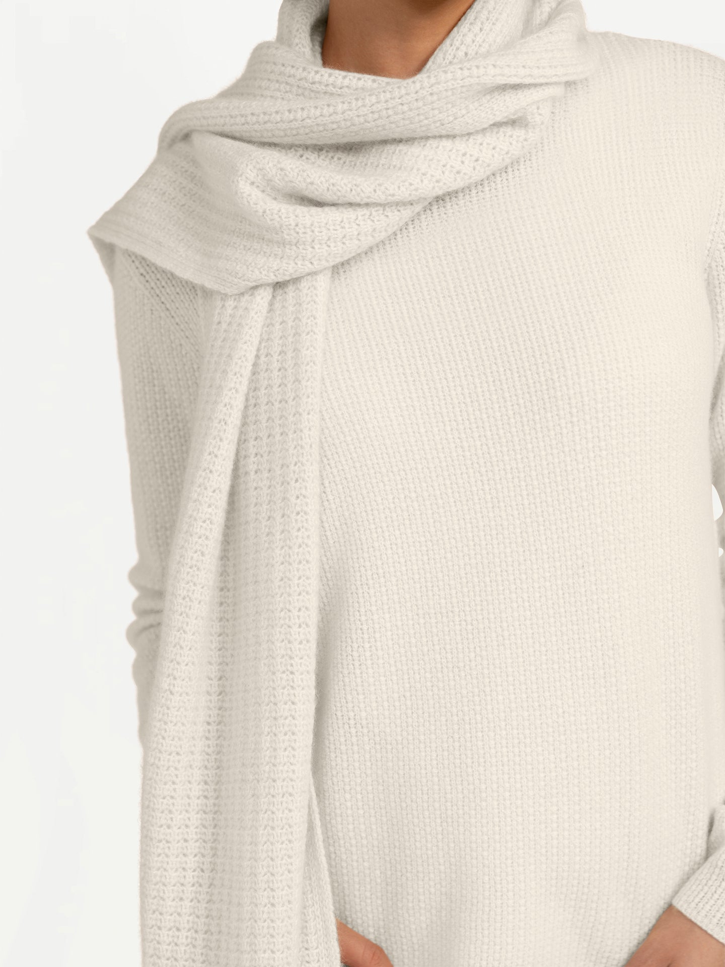 Unisex Organic Cashmere Scarf White Gobi Cashmere Gobi Cashmere