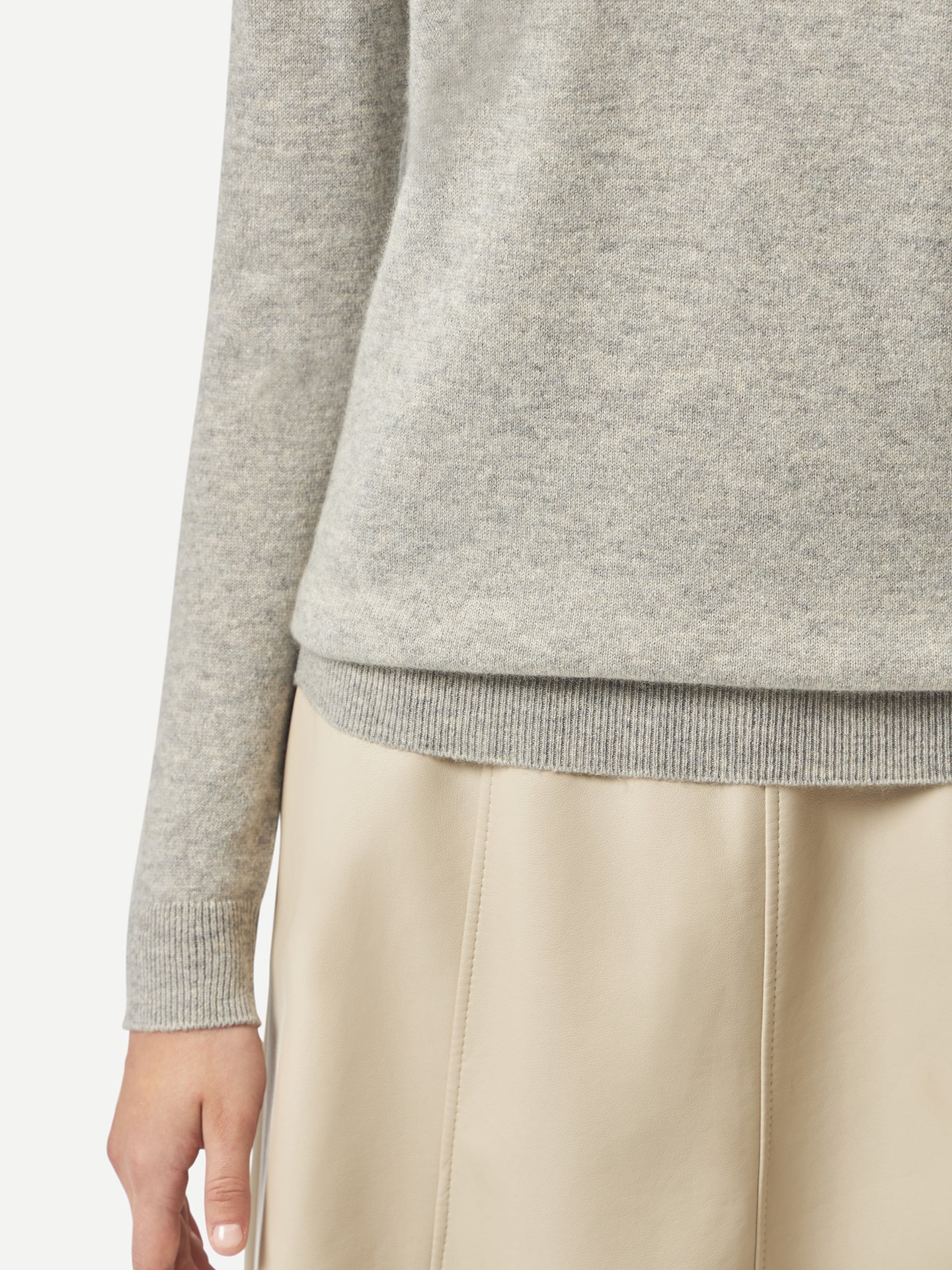 Women's Basic Cashmere Crew Neck Sweater Dawn Blue - Gobi Cashmere