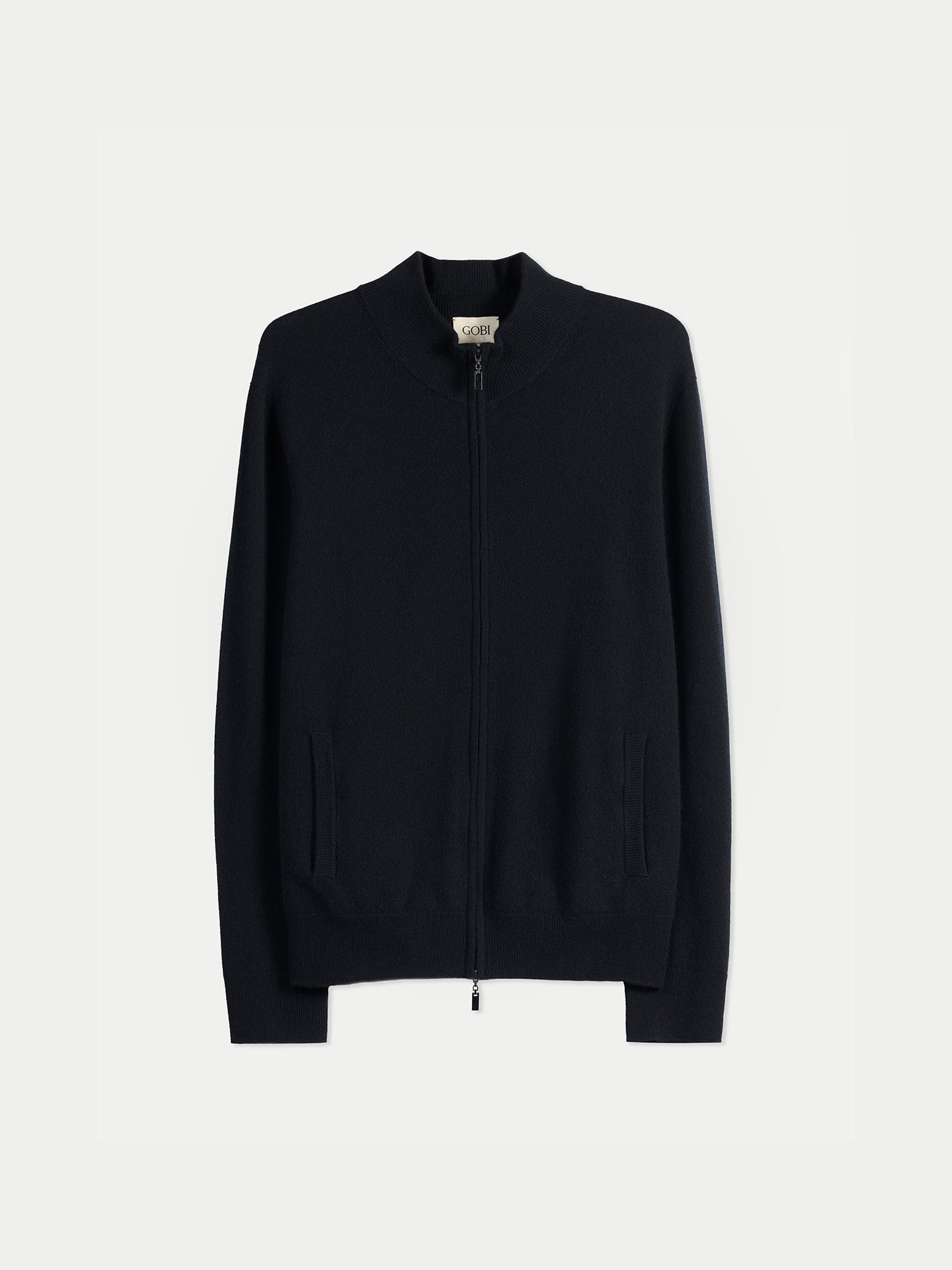 Women's Classic Cashmere Full-Zip Cardigan Black | GOBI Cashmere