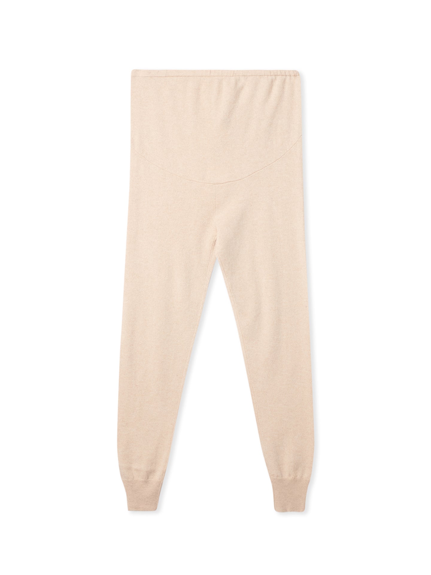 Women's Organic Colour Over Bump Maternity Cashmere Knit Pants Beige - Gobi Cashmere