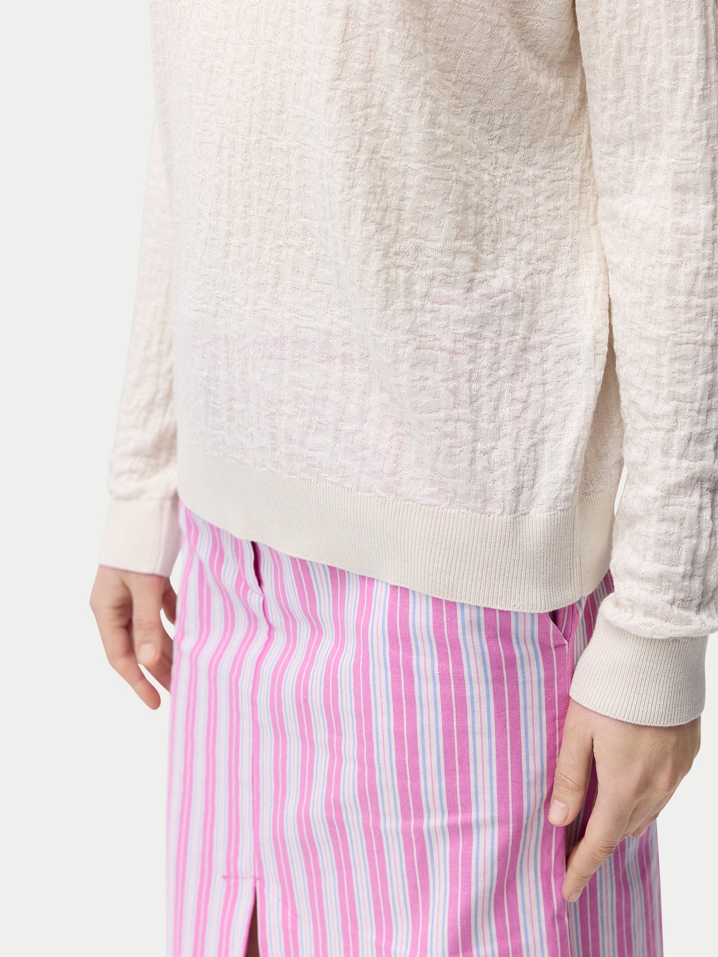 Silk Cashmere Textured Sweater