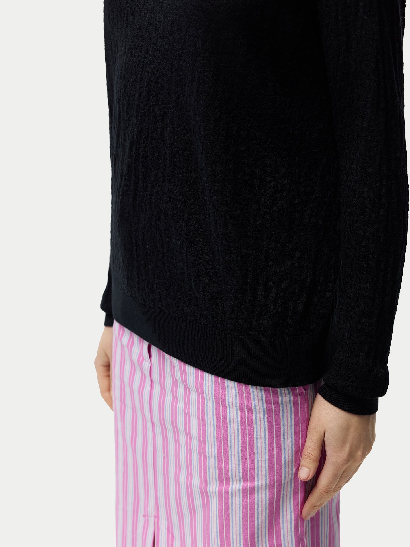 Silk Cashmere Textured Sweater