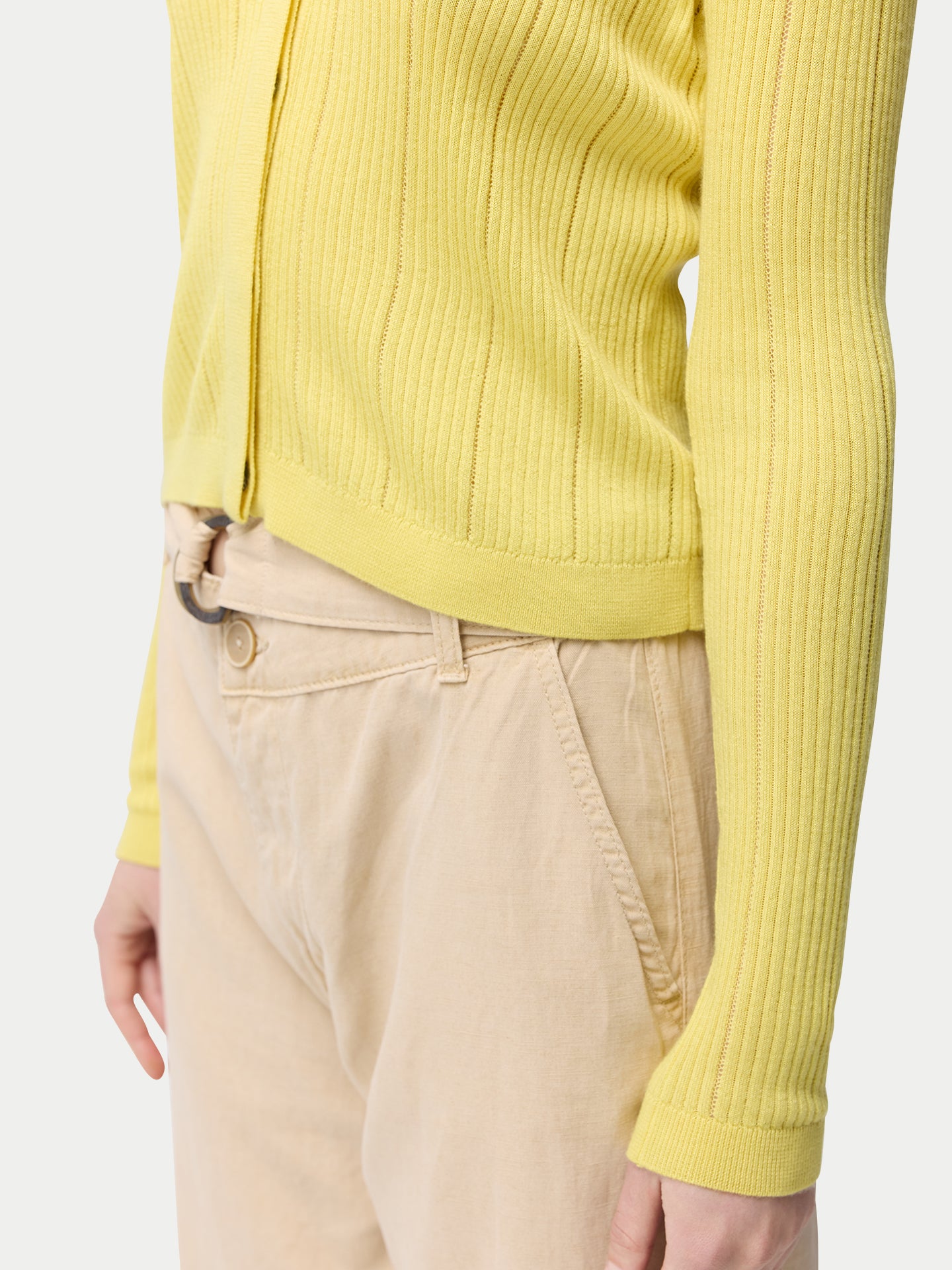 Women's Hidden Button-Front Cashmere Silk Cardigan Blazzing Yellow - Gobi Cashmere