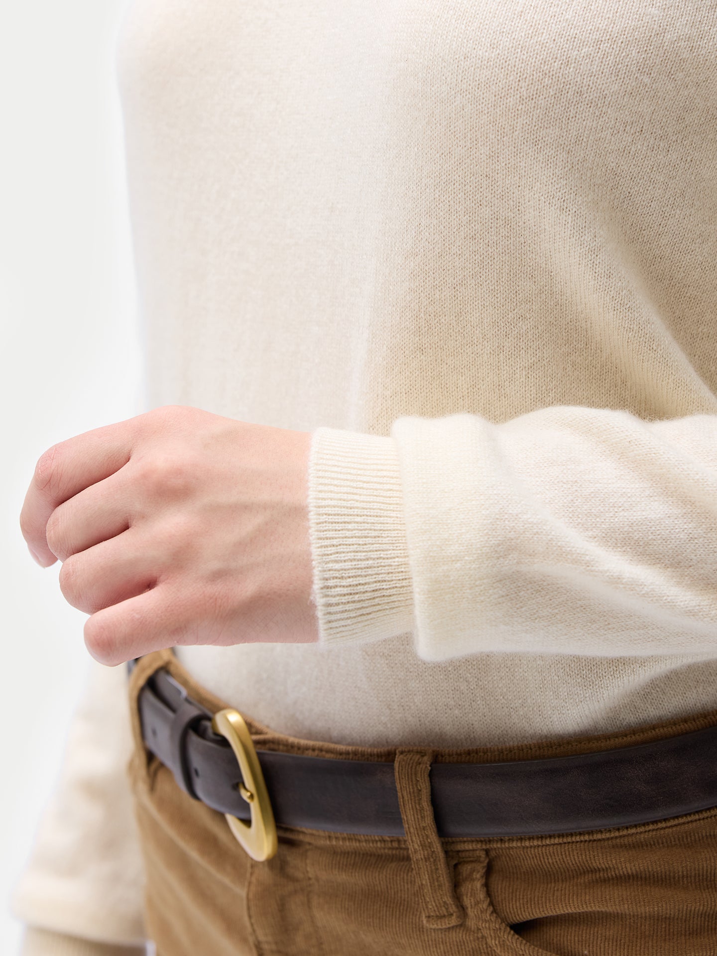 Women's Cashmere Mock Neck Sweater Off White | Gobi Cashmere