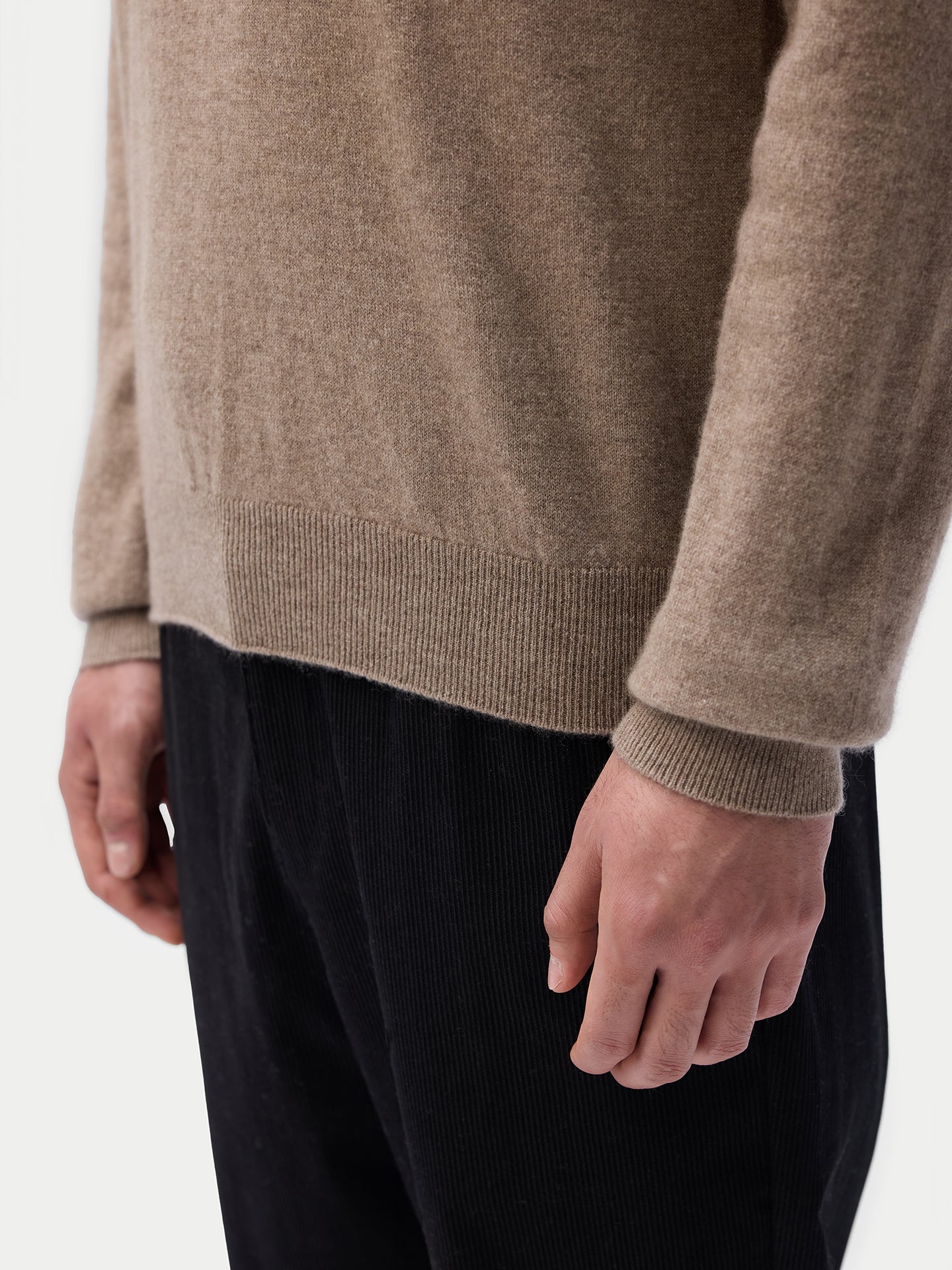 Organic Colour Cashmere Half-Zip Sweater