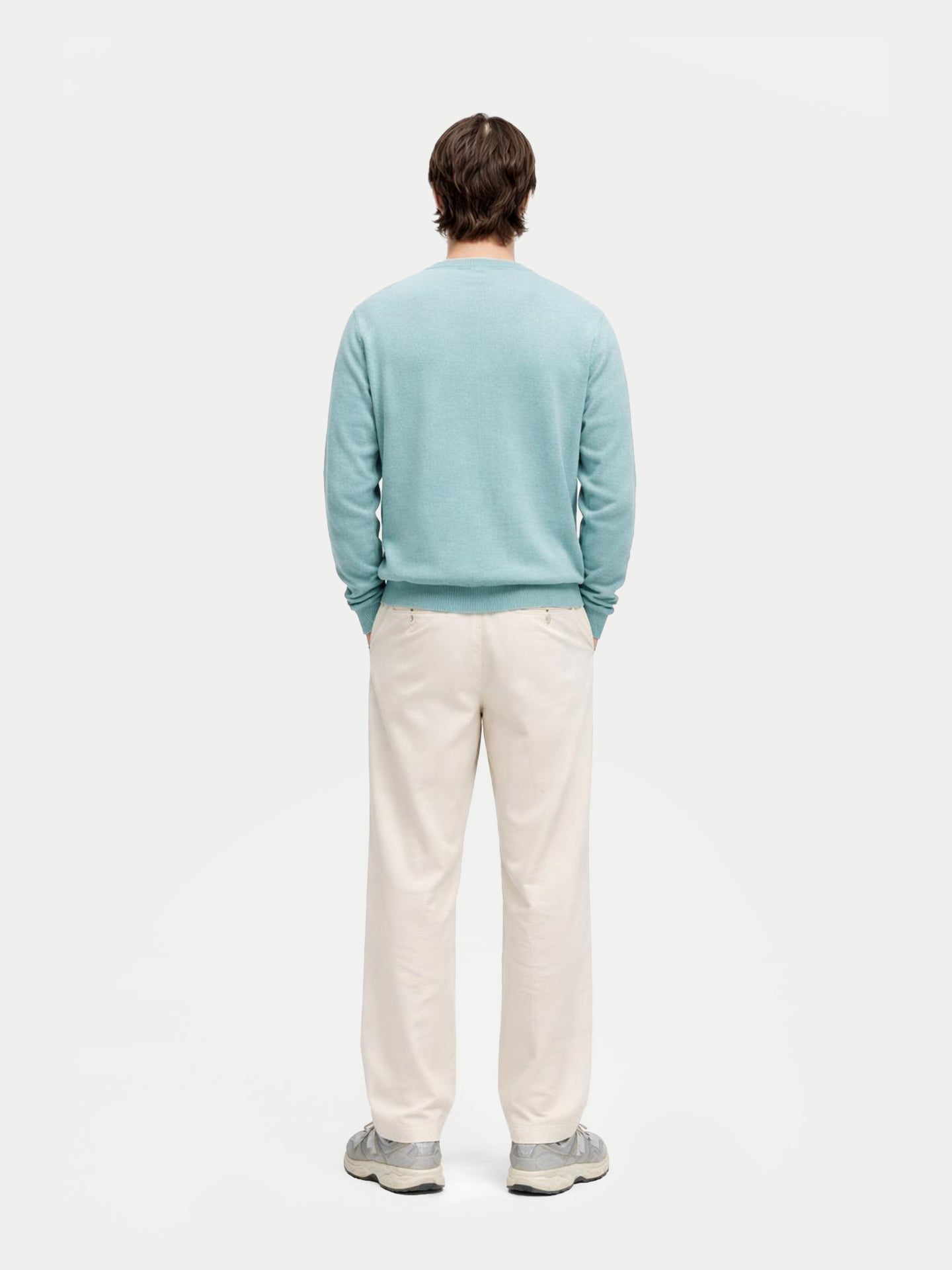 Essential Crewneck Cashmere Sweater Blue Haze - Gobi Cashmere