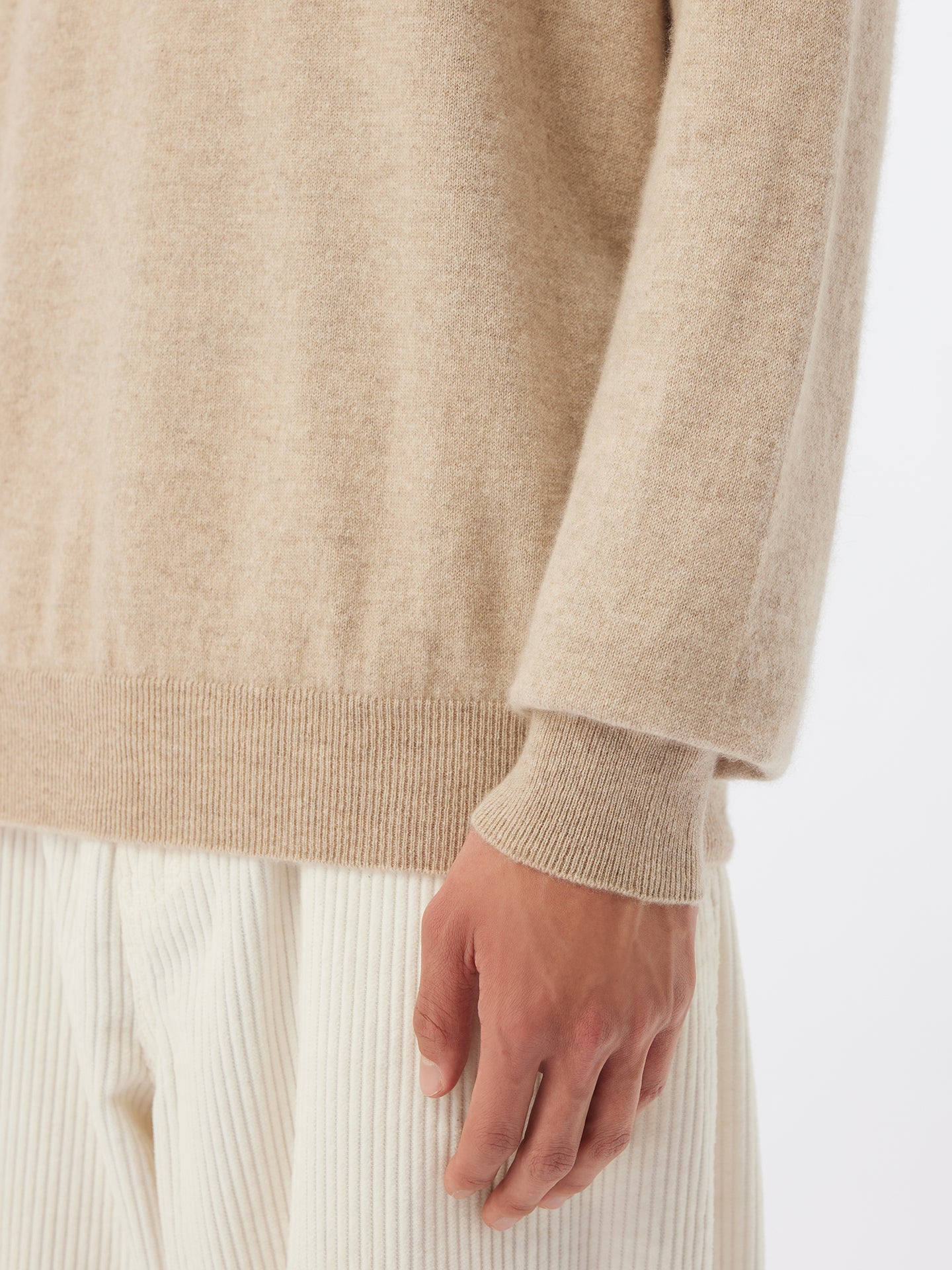 Essential Crewneck Cashmere Sweater Warm Grey - Gobi Cashmere