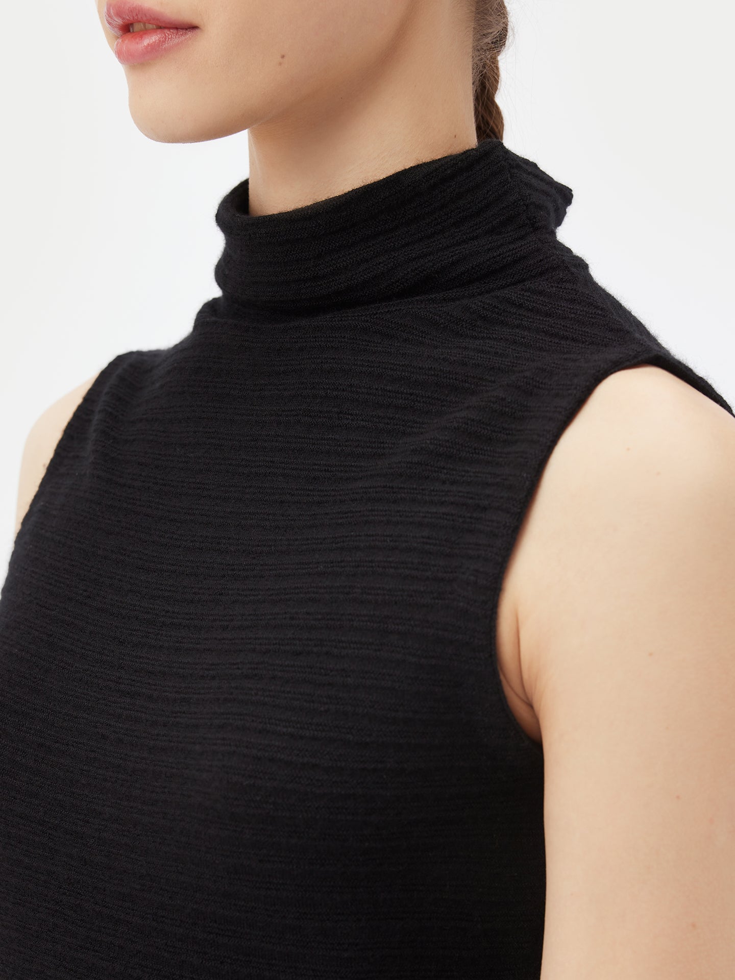 Women's Lightweight Silk Cashmere Turtleneck Black | GOBI Cashmere