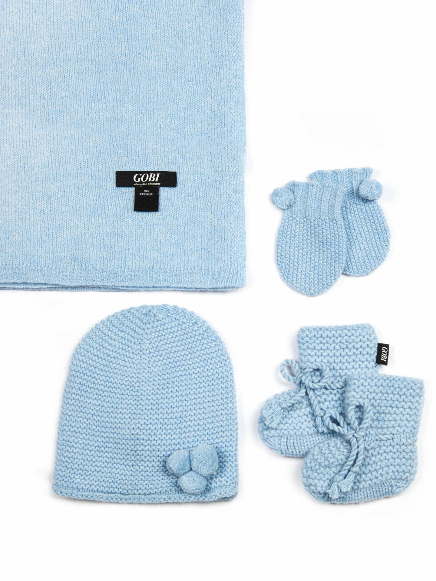 Unisex Cashmere Baby Set Light Blue - Gobi Cashmere