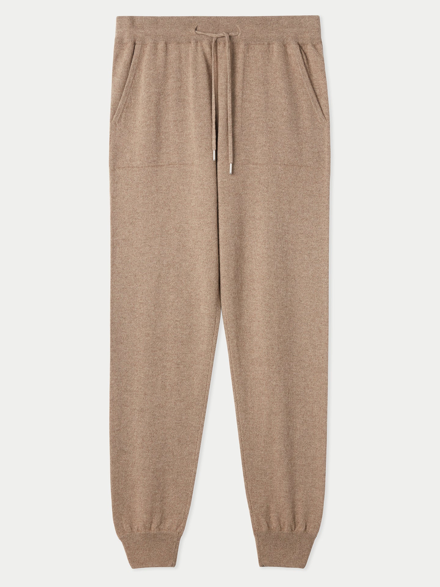 Women's Cashmere Organic Colour Cuffed Jogger Taupe - Gobi Cashmere