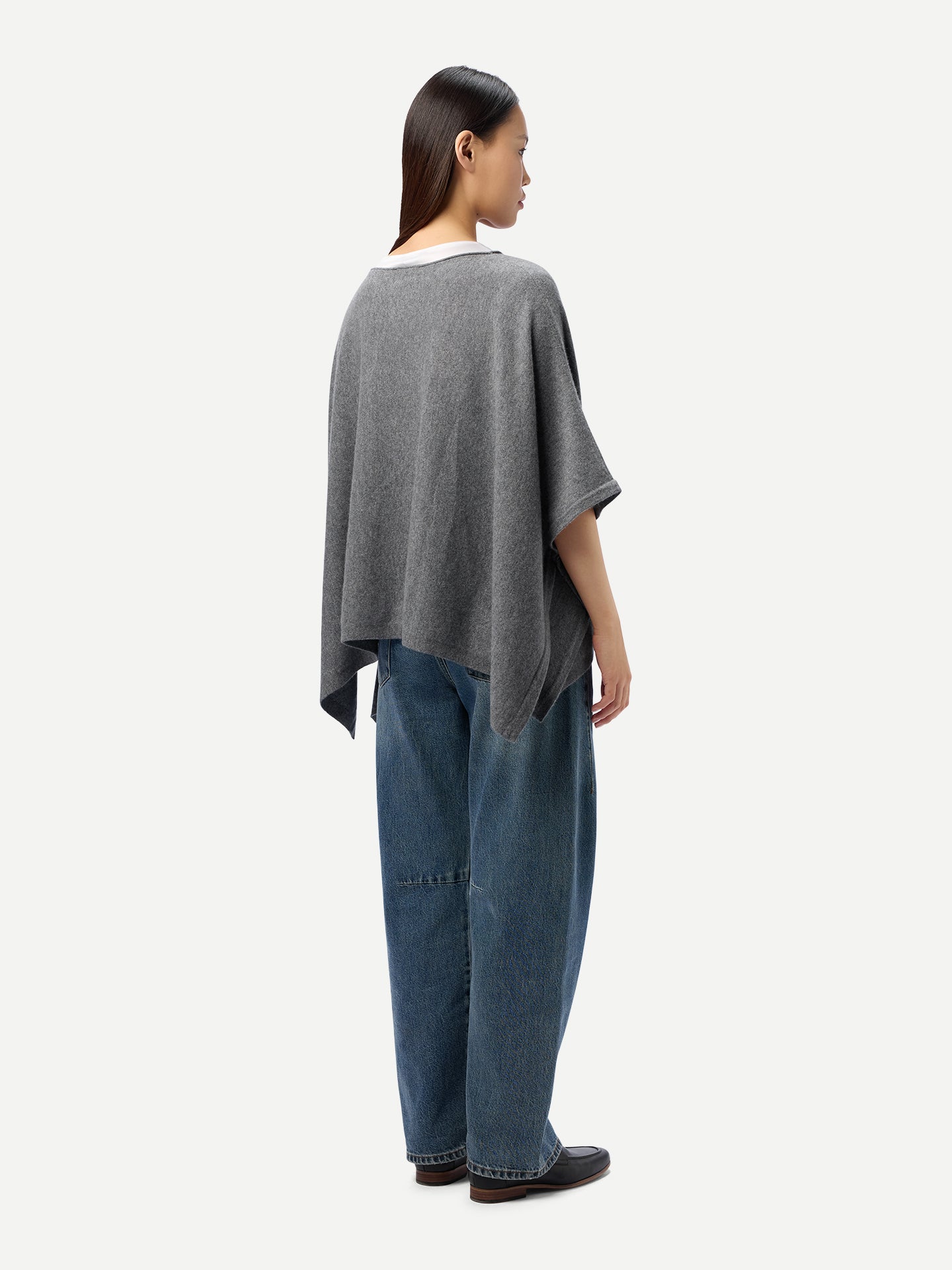 Boat-Neck Cashmere Poncho