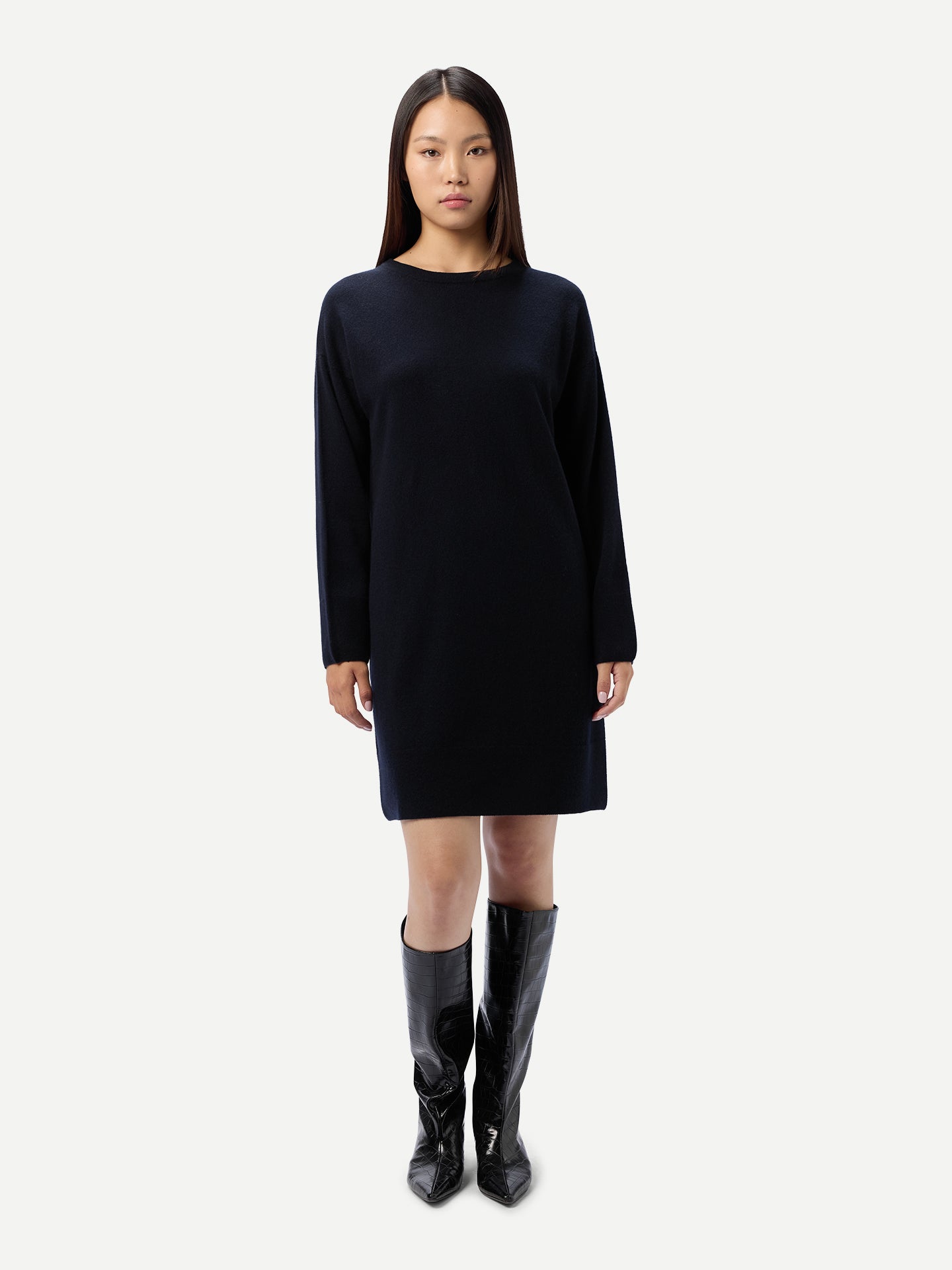 Seamless Crewneck Cashmere Dress