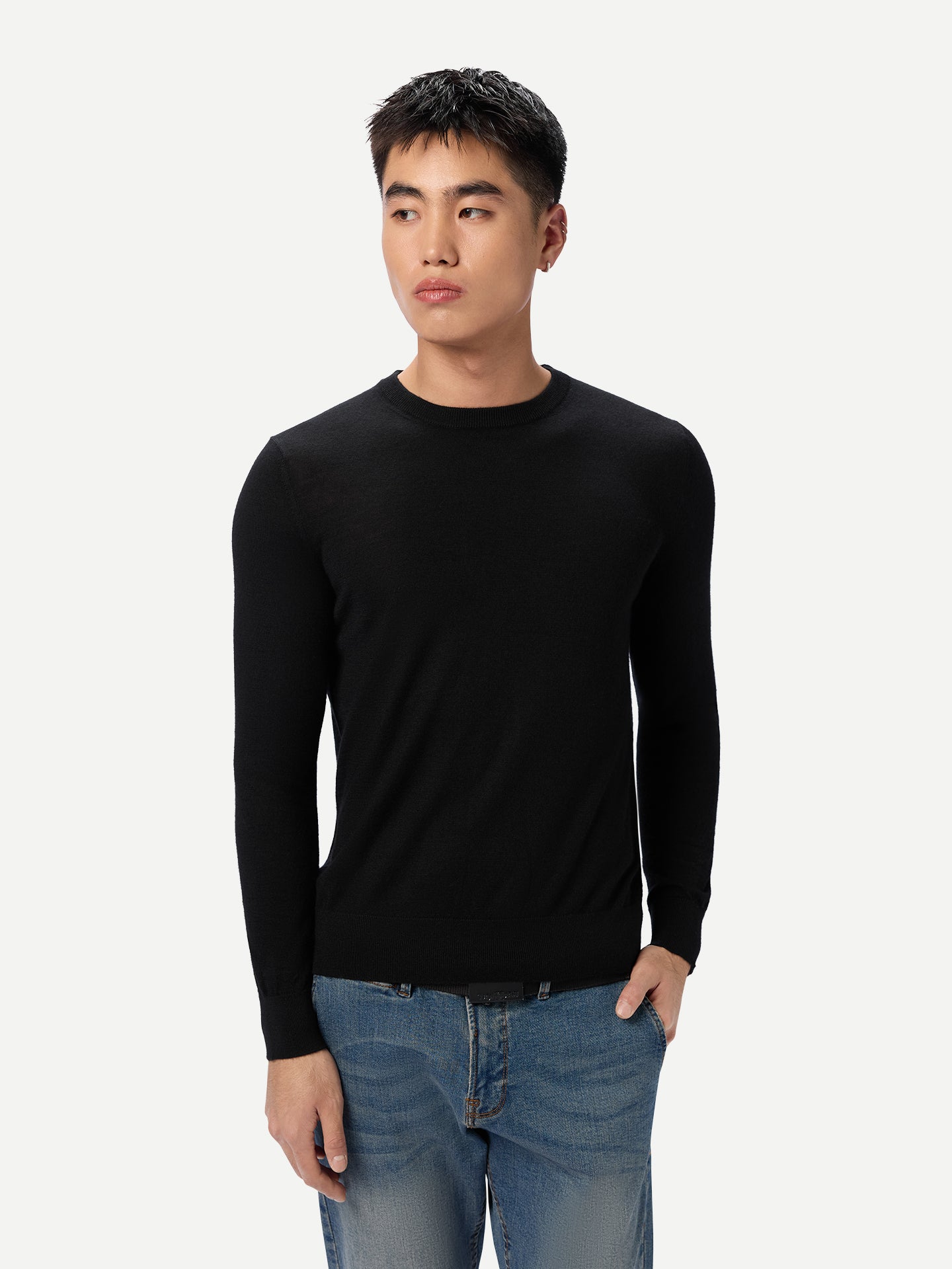 Cashmere Silk C-Neck Sweater