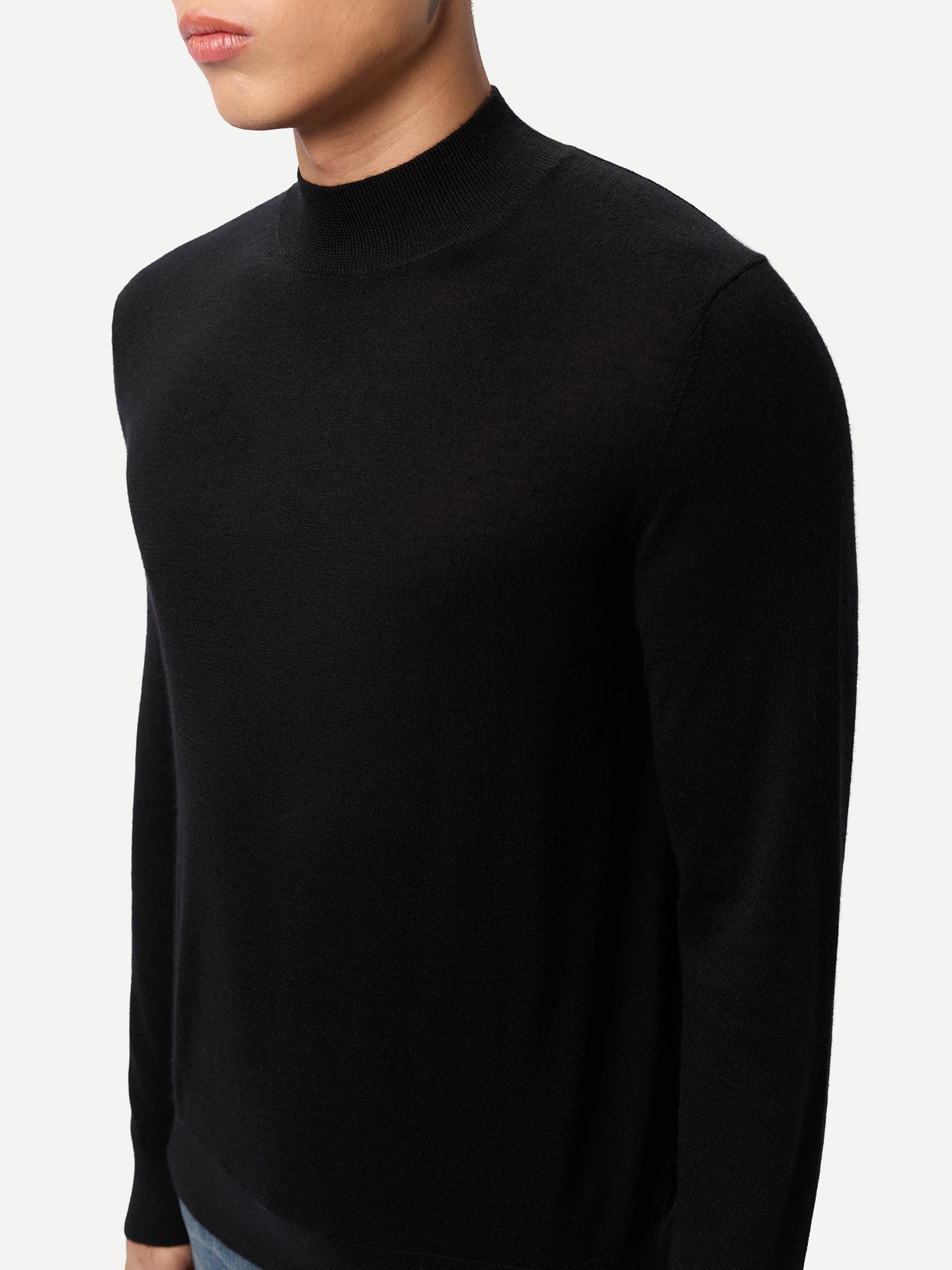Men Cashmere Silk High Neck  Sweater