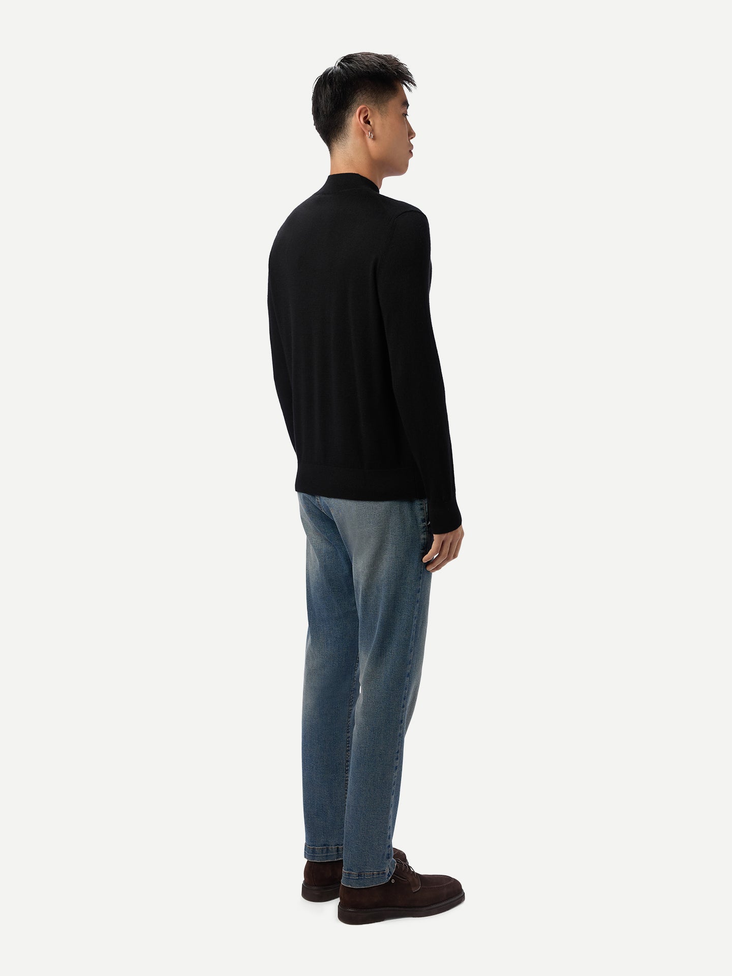 Men Cashmere Silk High Neck  Sweater