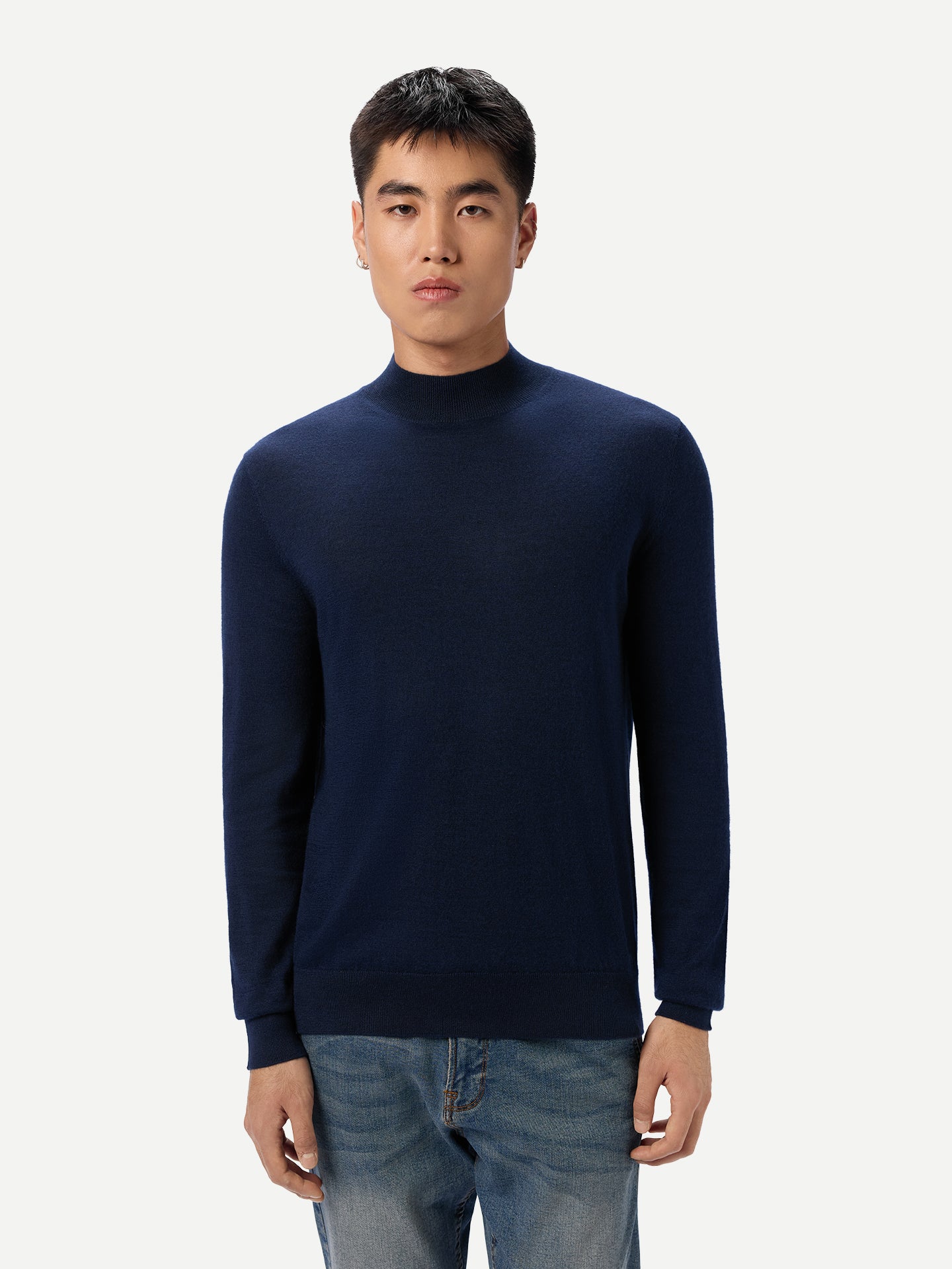 Men Cashmere Silk High Neck  Sweater