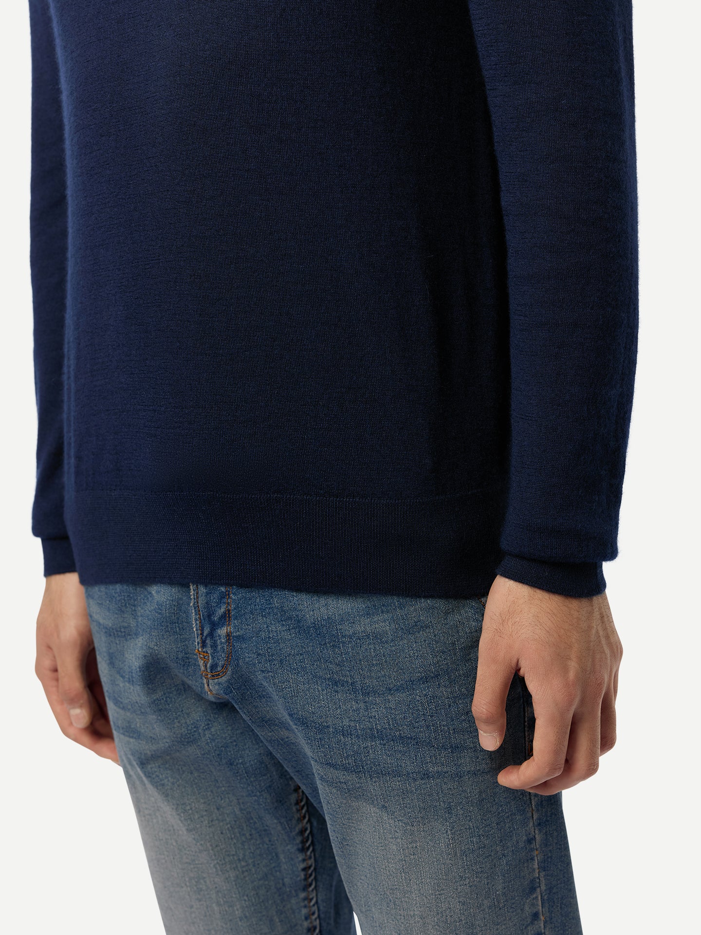 Men Cashmere Silk High Neck  Sweater