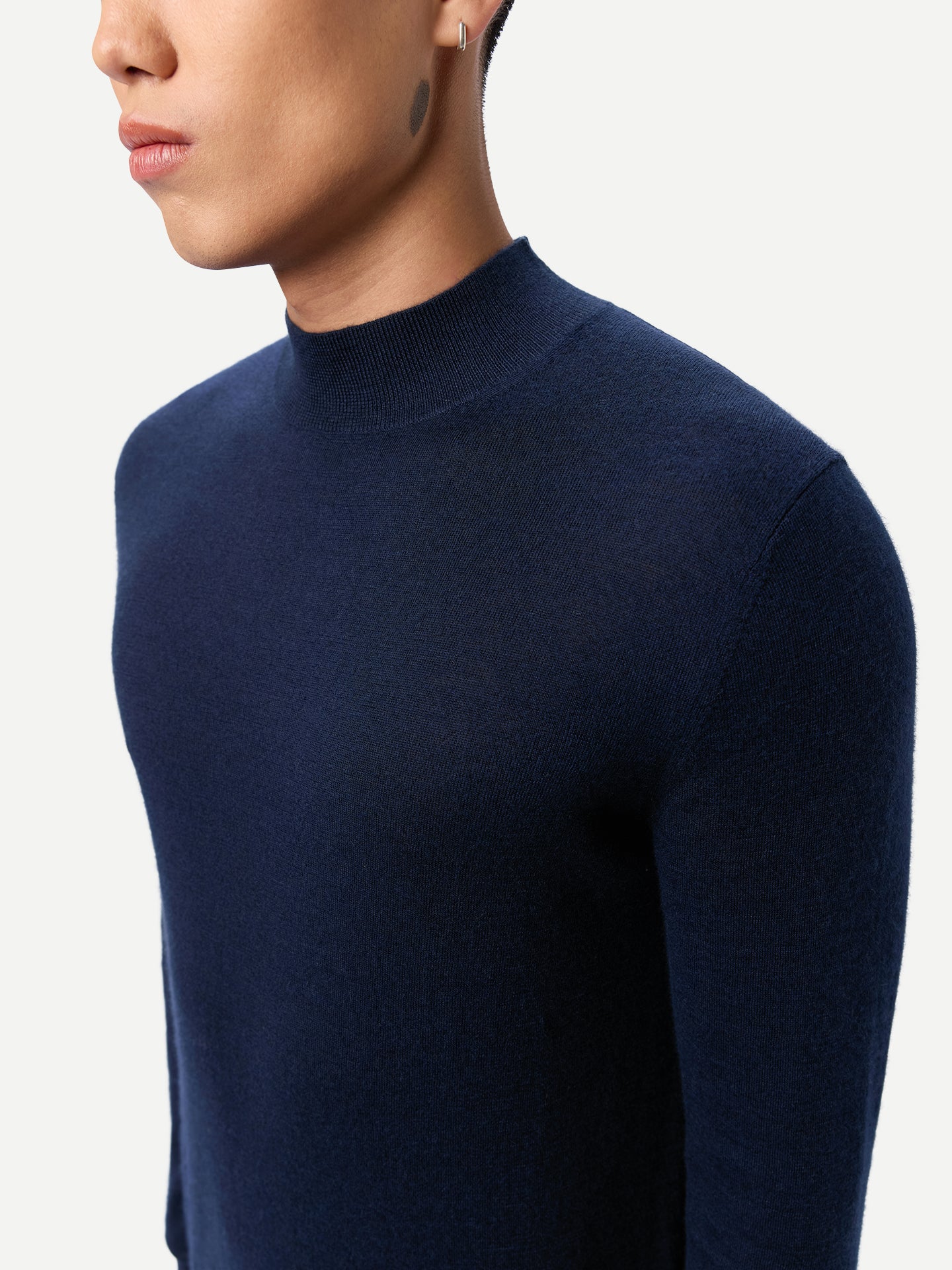 Men Cashmere Silk High Neck  Sweater