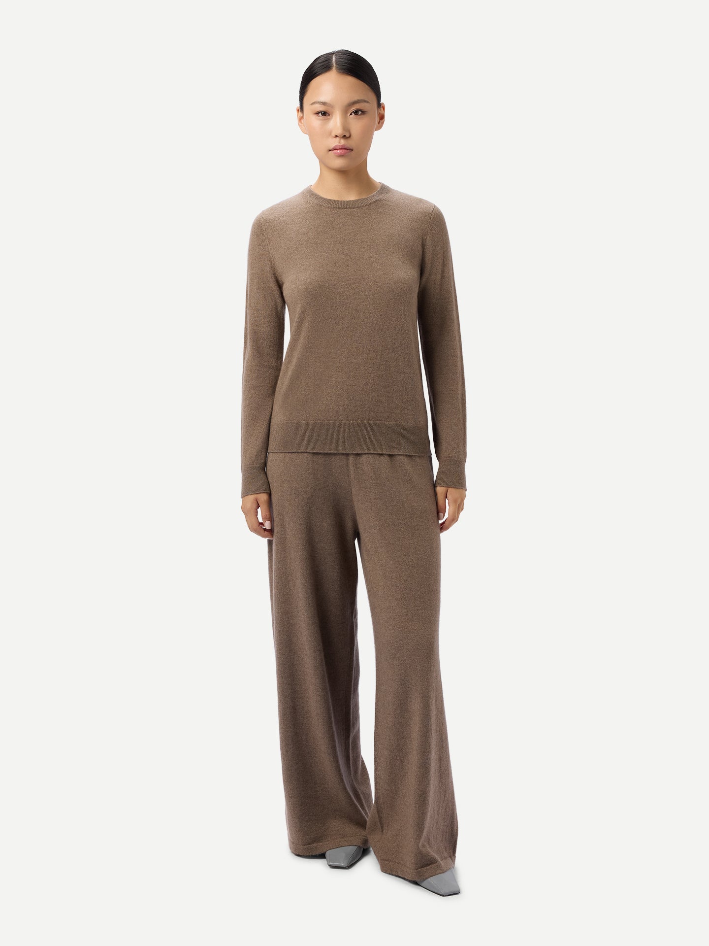 Wide-Leg Cashmere Pants