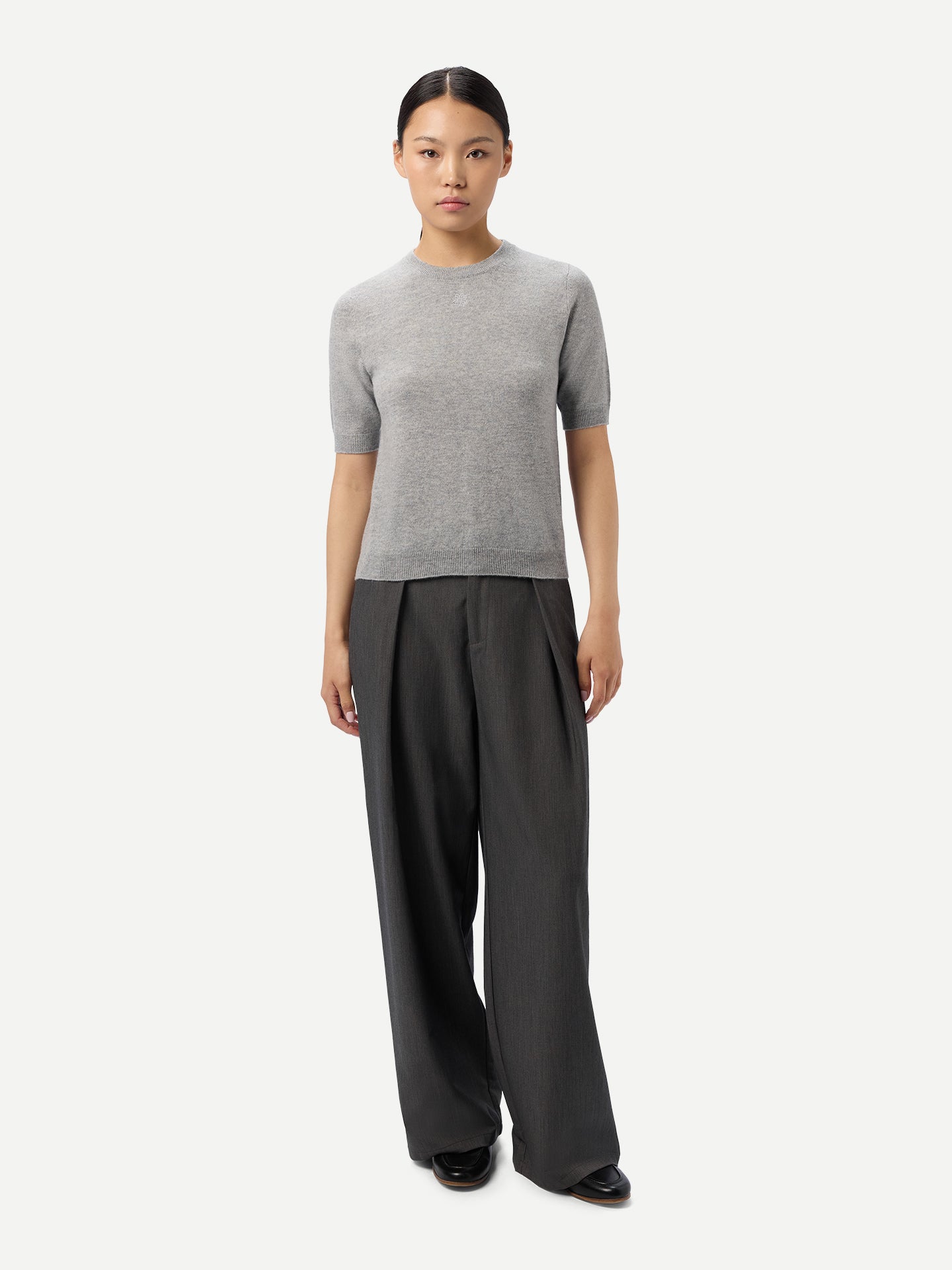 Short-Sleeve Cashmere Sweater